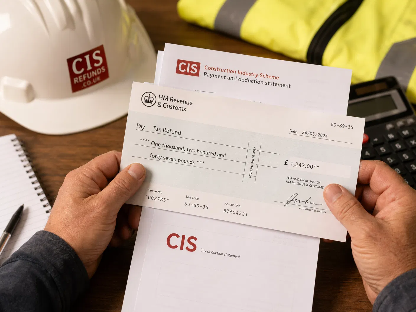 CIS tax rebate documents