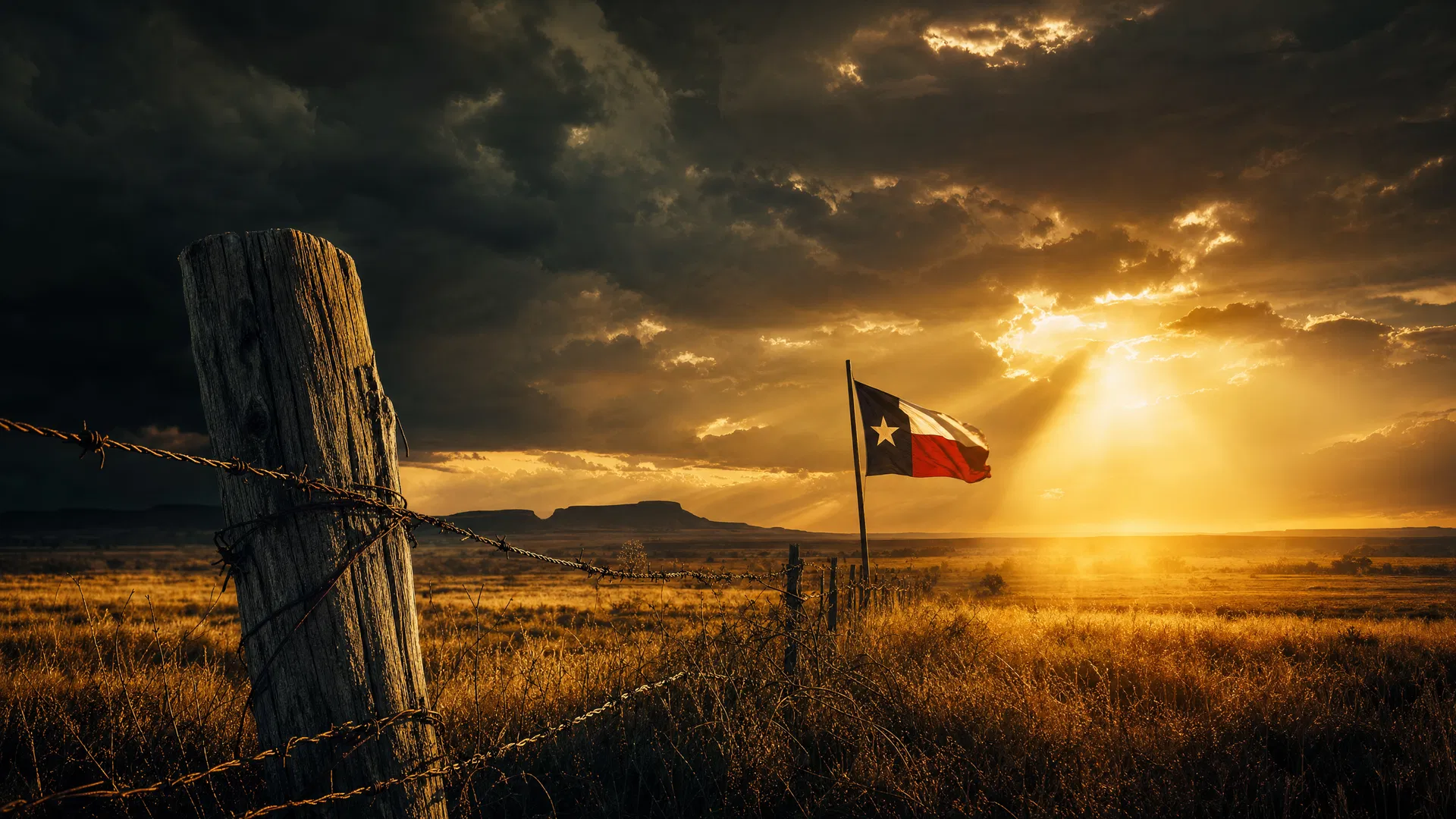 Texas landscape at golden hour