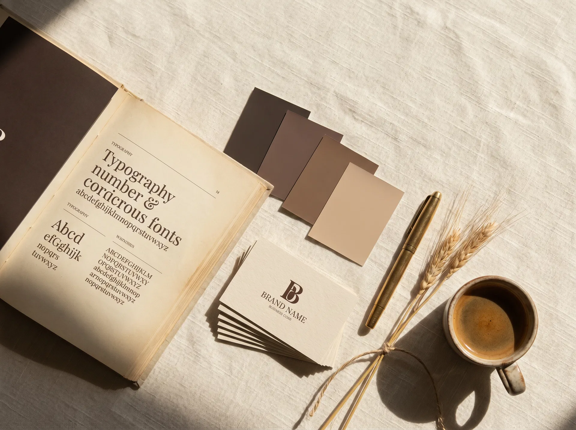 Brand identity flatlay