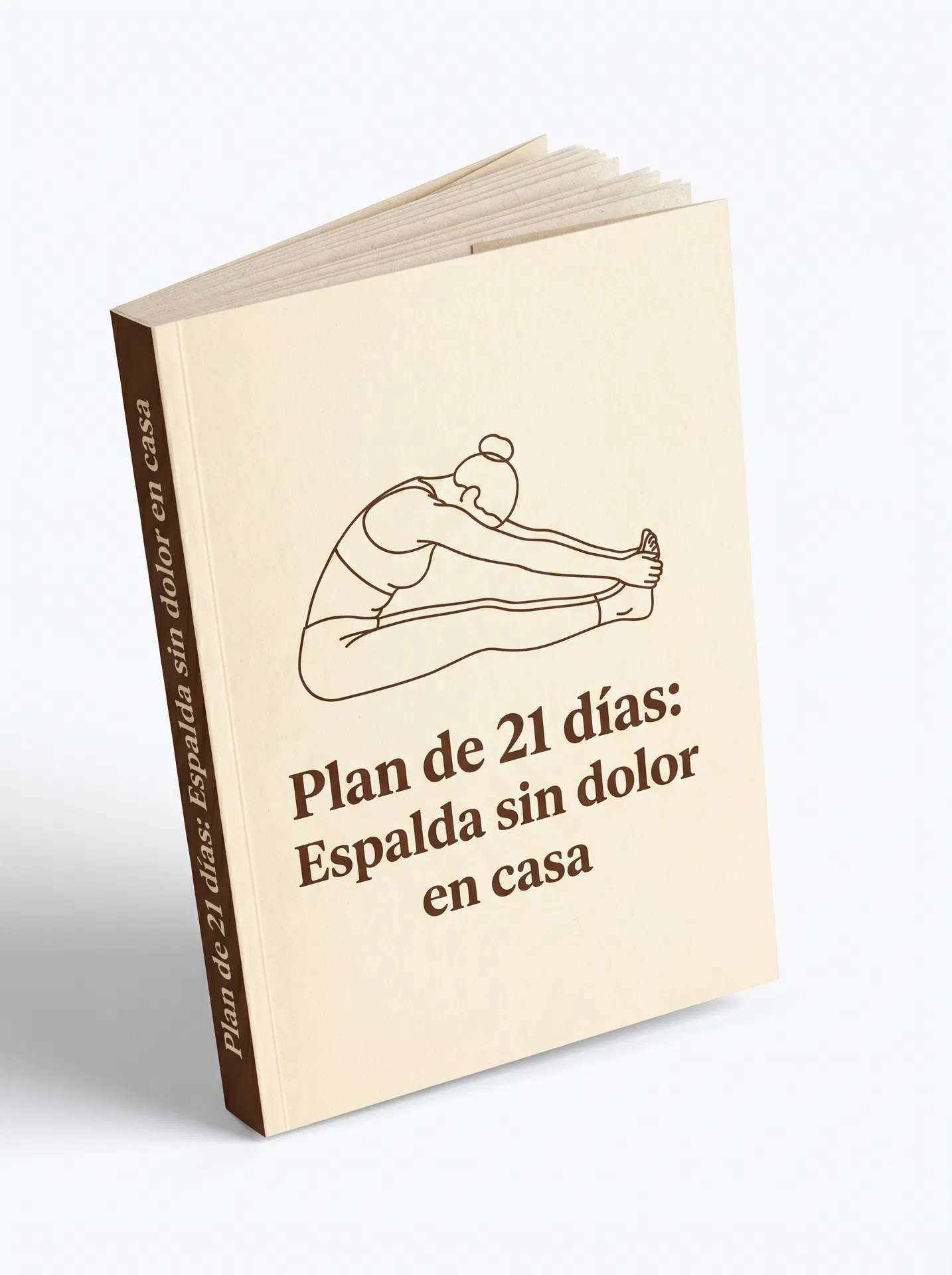 Mockup del bonus: Plan de 21 días "Espalda sin dolor en casa"