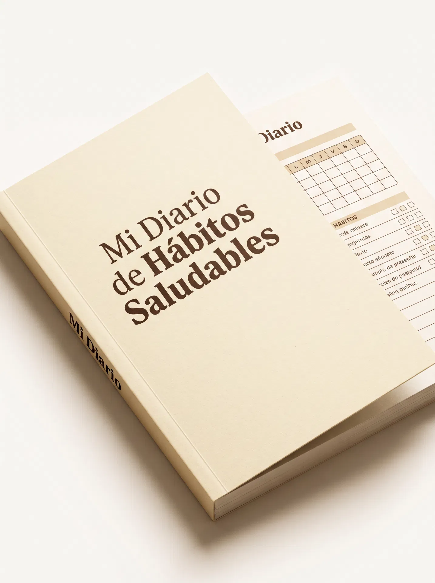 Mockup del bonus: "Mi diario de hábitos saludables"