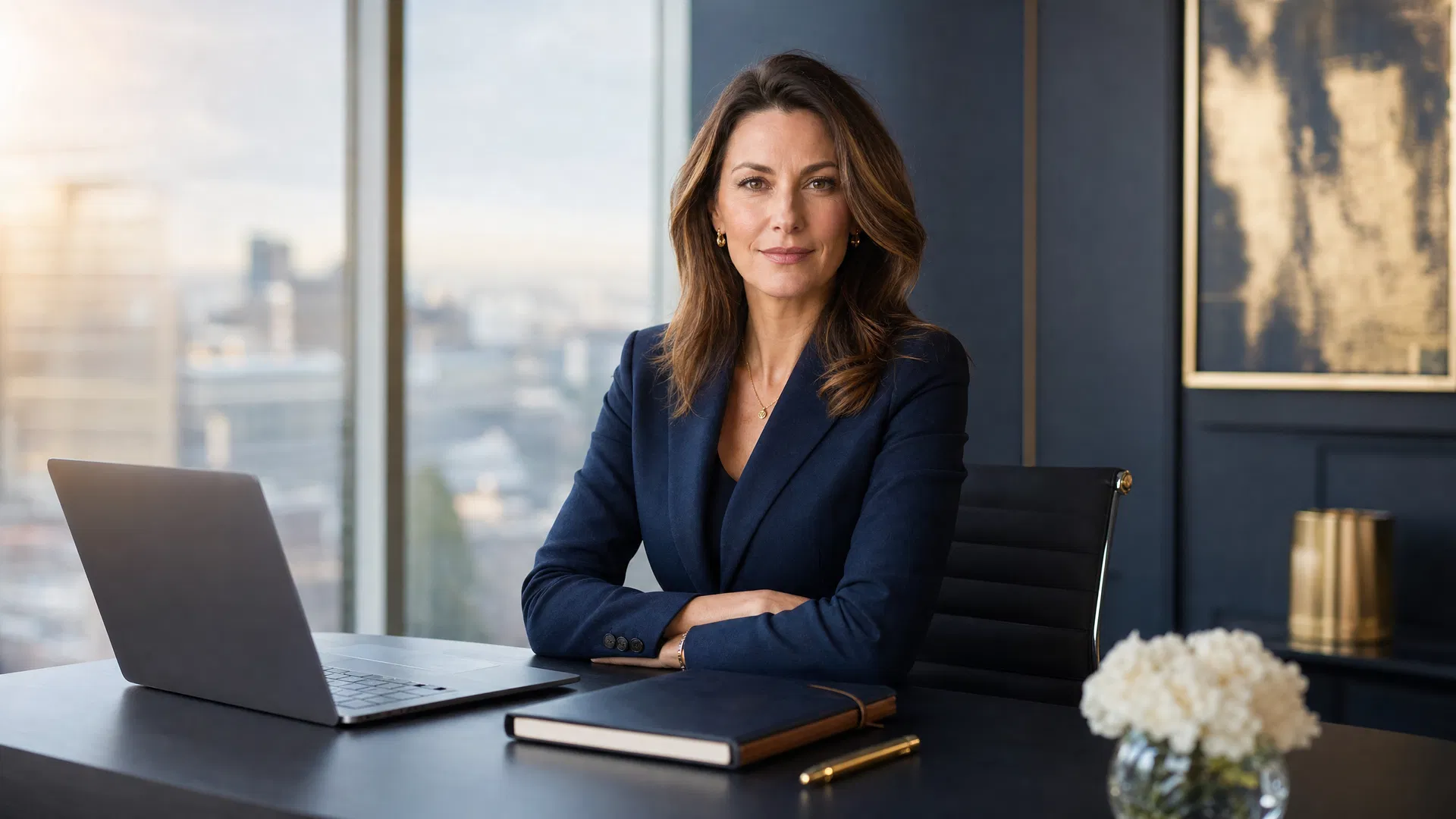 Professional PA and business administrator at desk