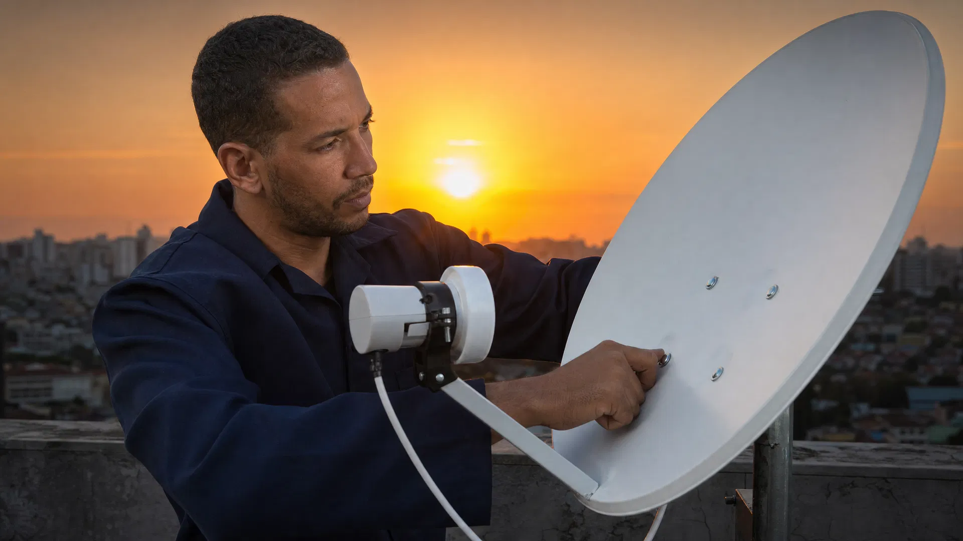Instalação de antena satélite