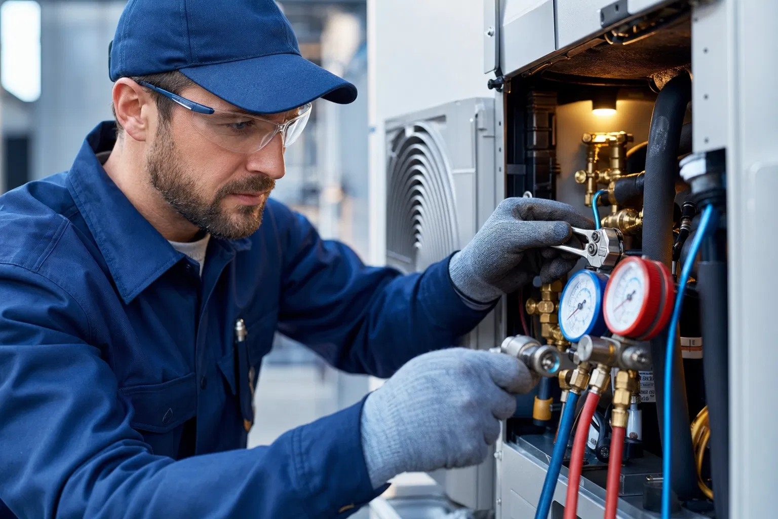 HVAC technician at work