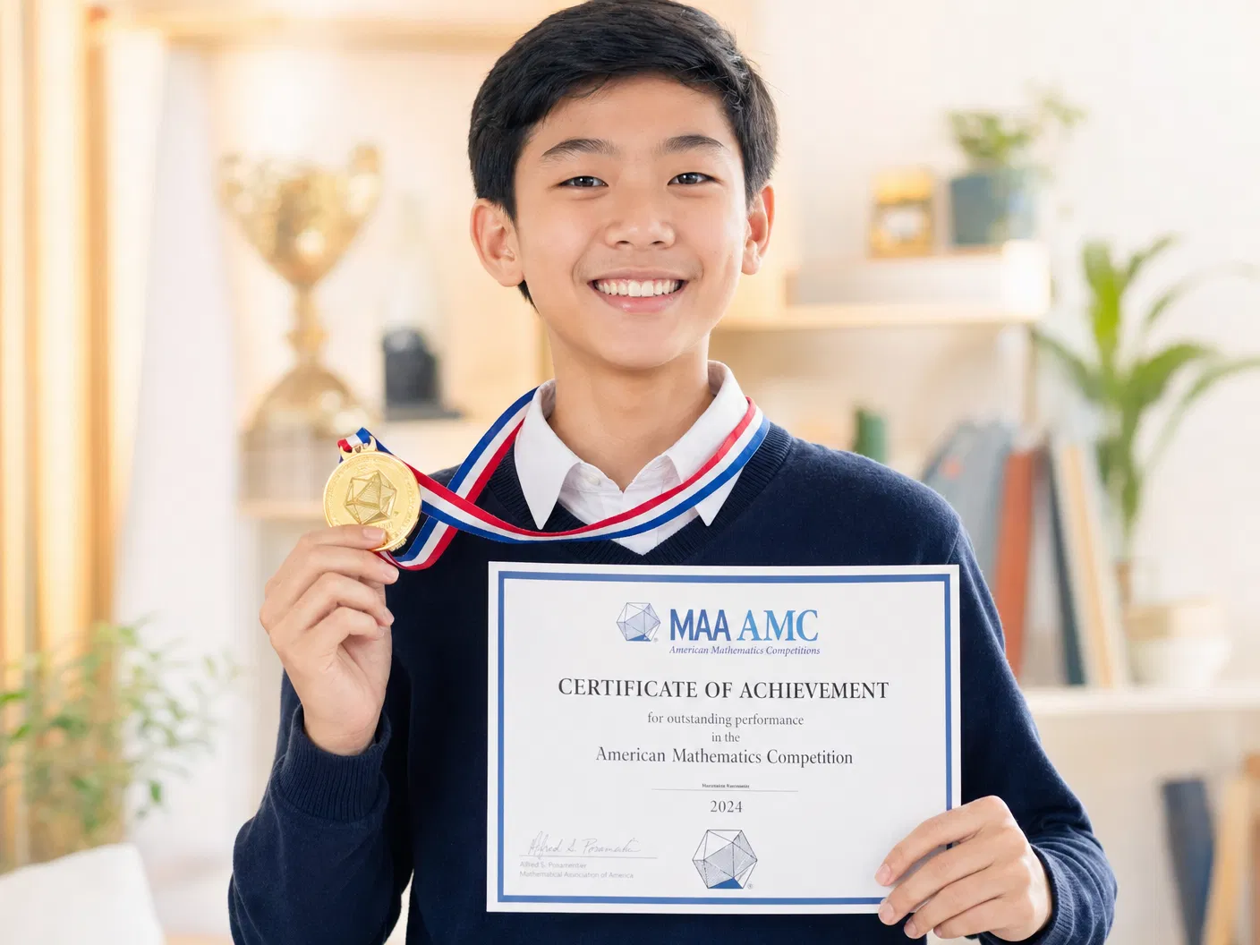 Think Academy AMC student with award