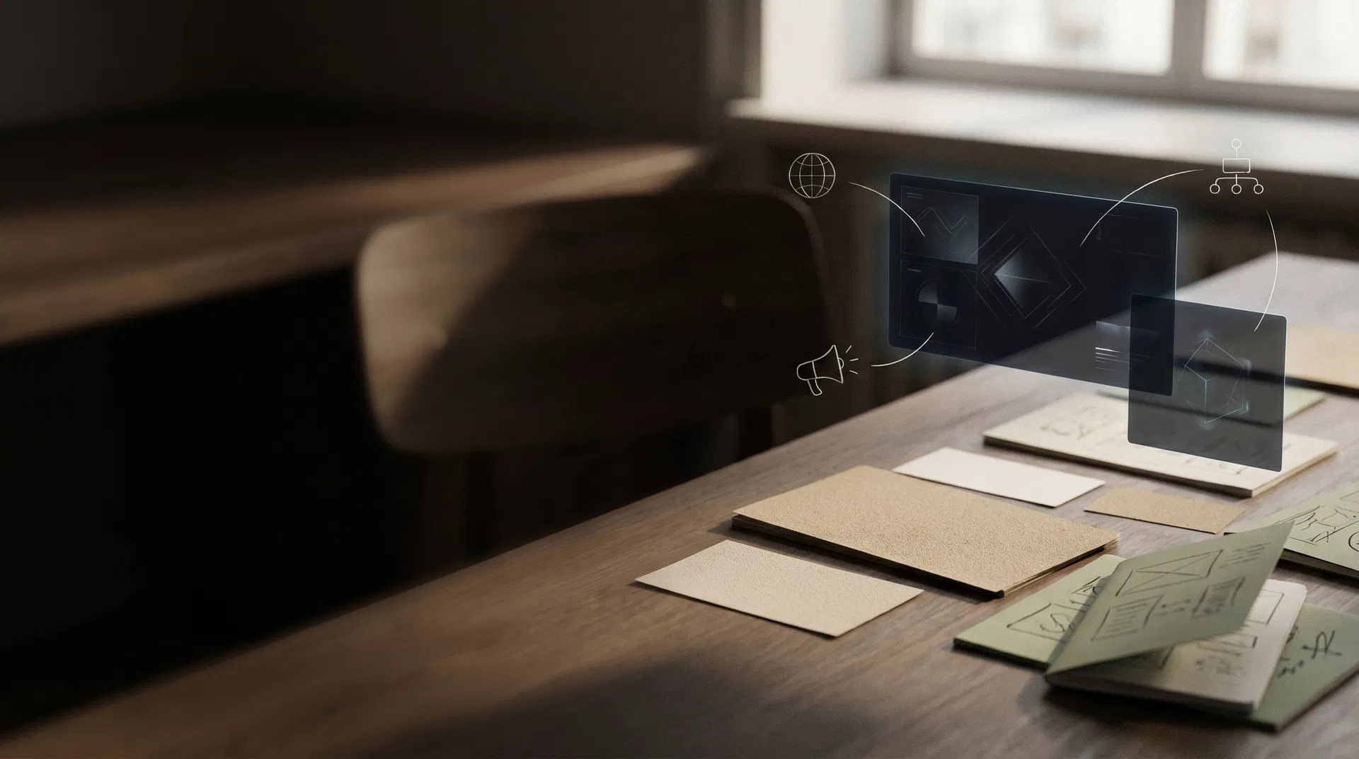 Strategisk arbejdsmiljø med digitale markedsføringsnoter for Bytebureau