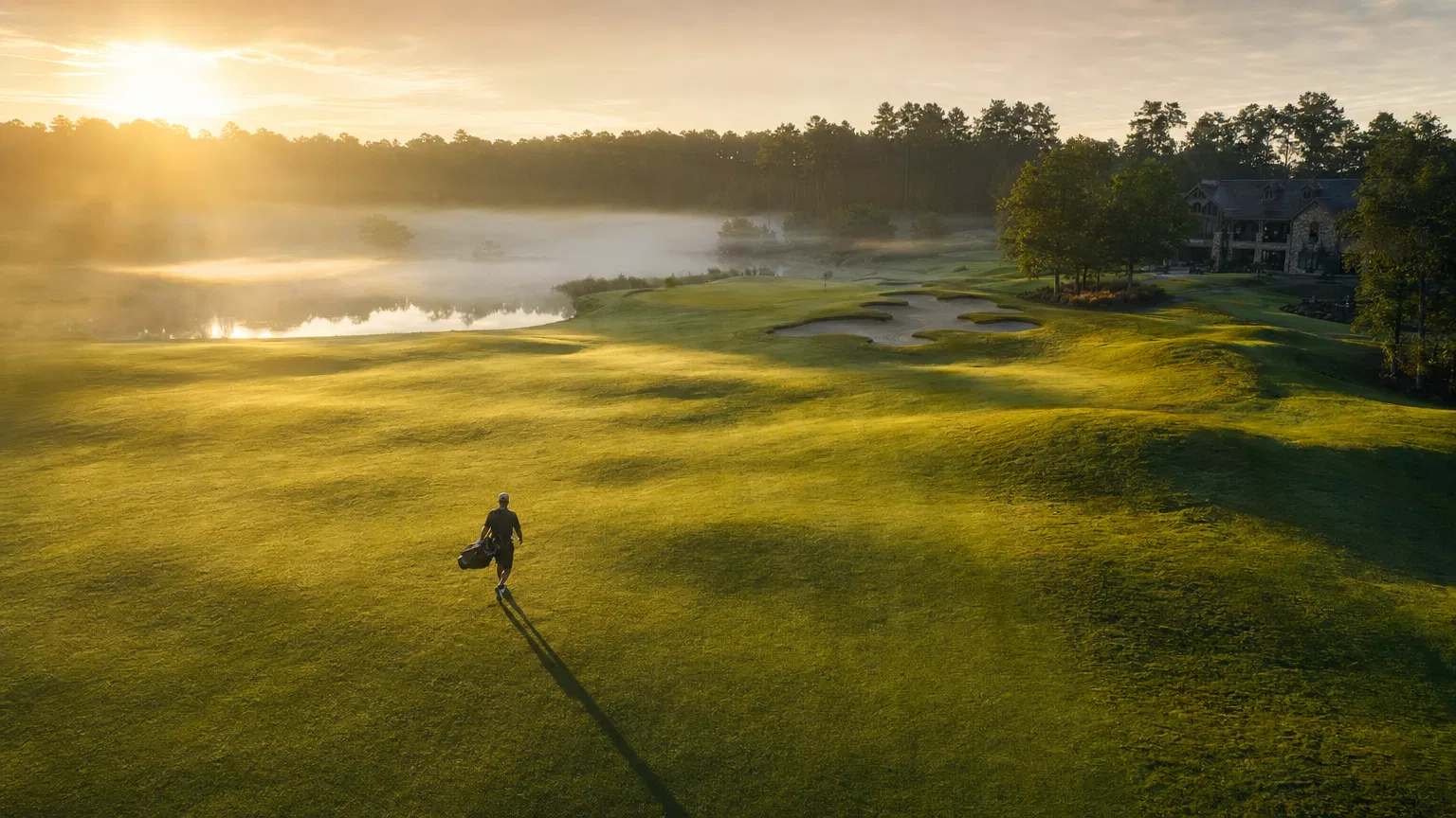 Golf course at golden hour