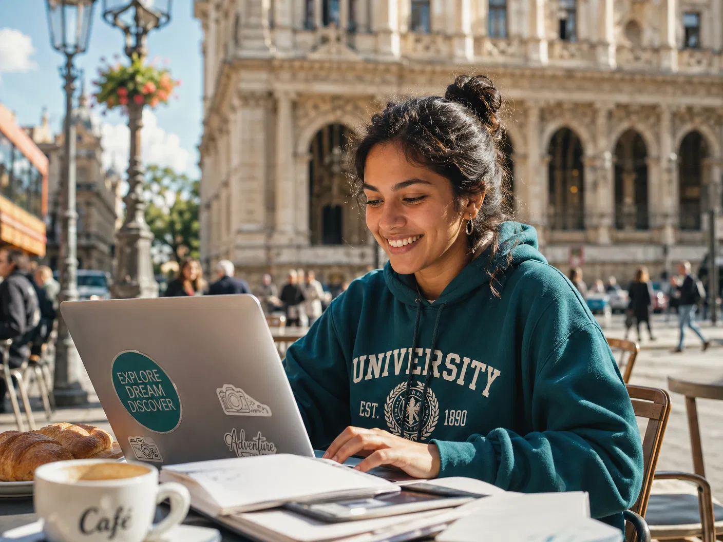 Student studying abroad