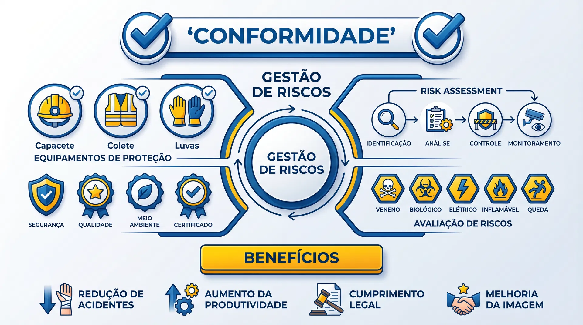 Infografico de conformidade e gestao de riscos em portugues