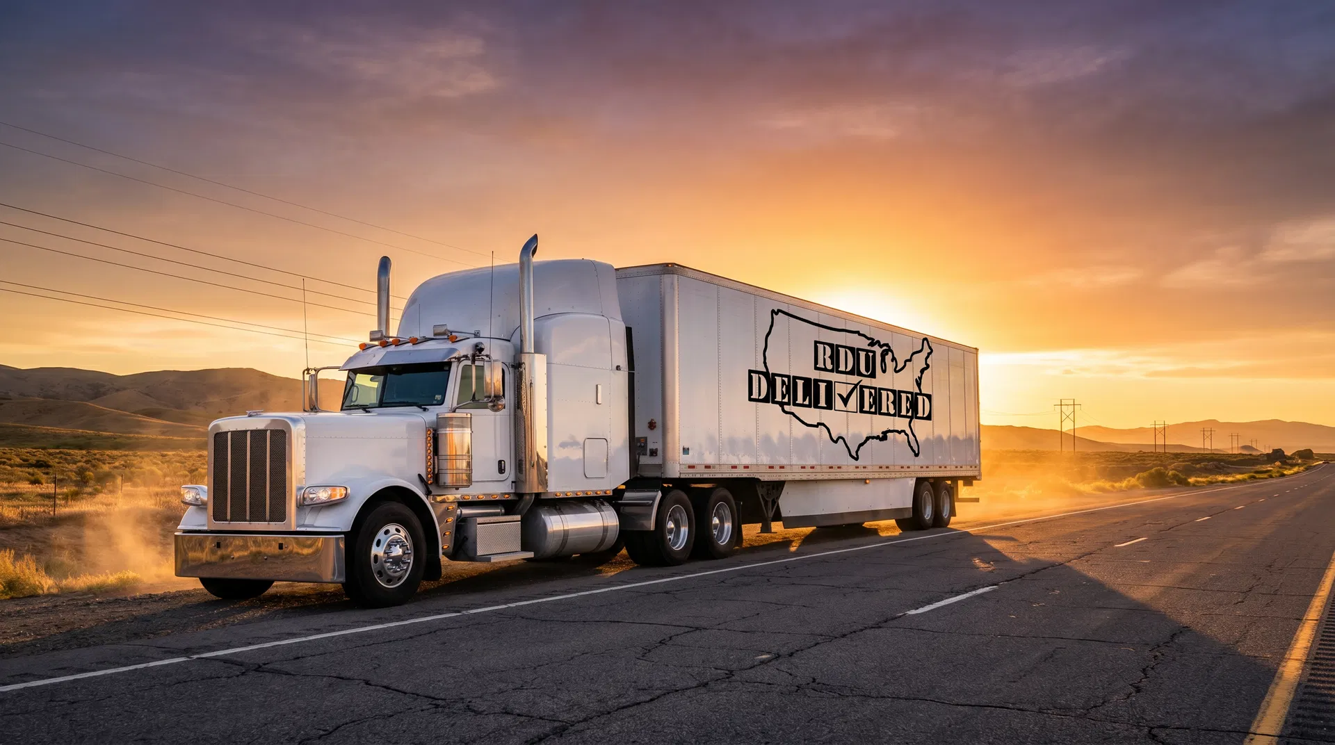 RDU Delivered semi on the highway