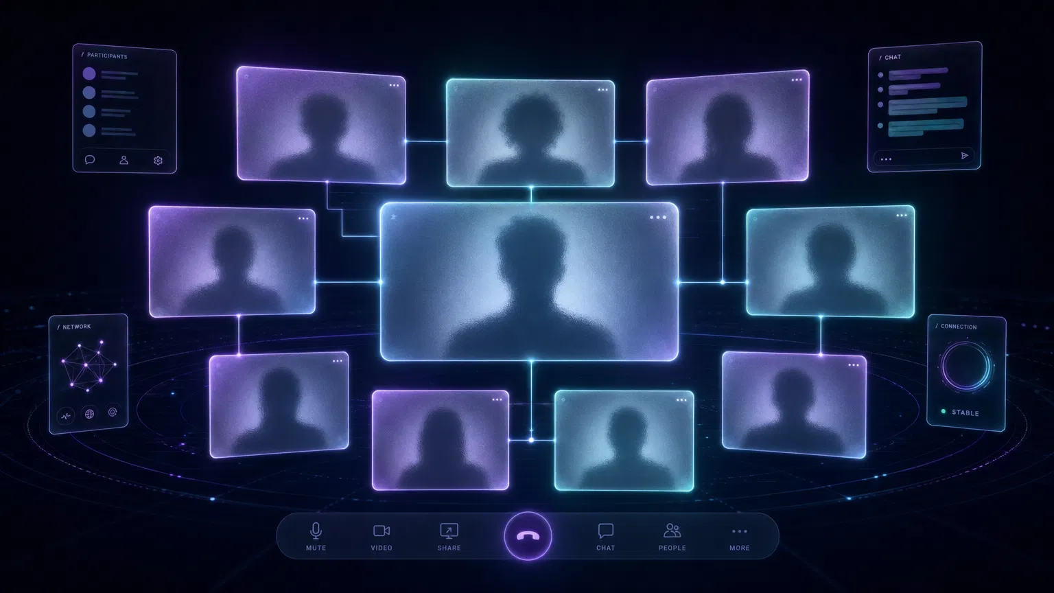 Abstract video call interface