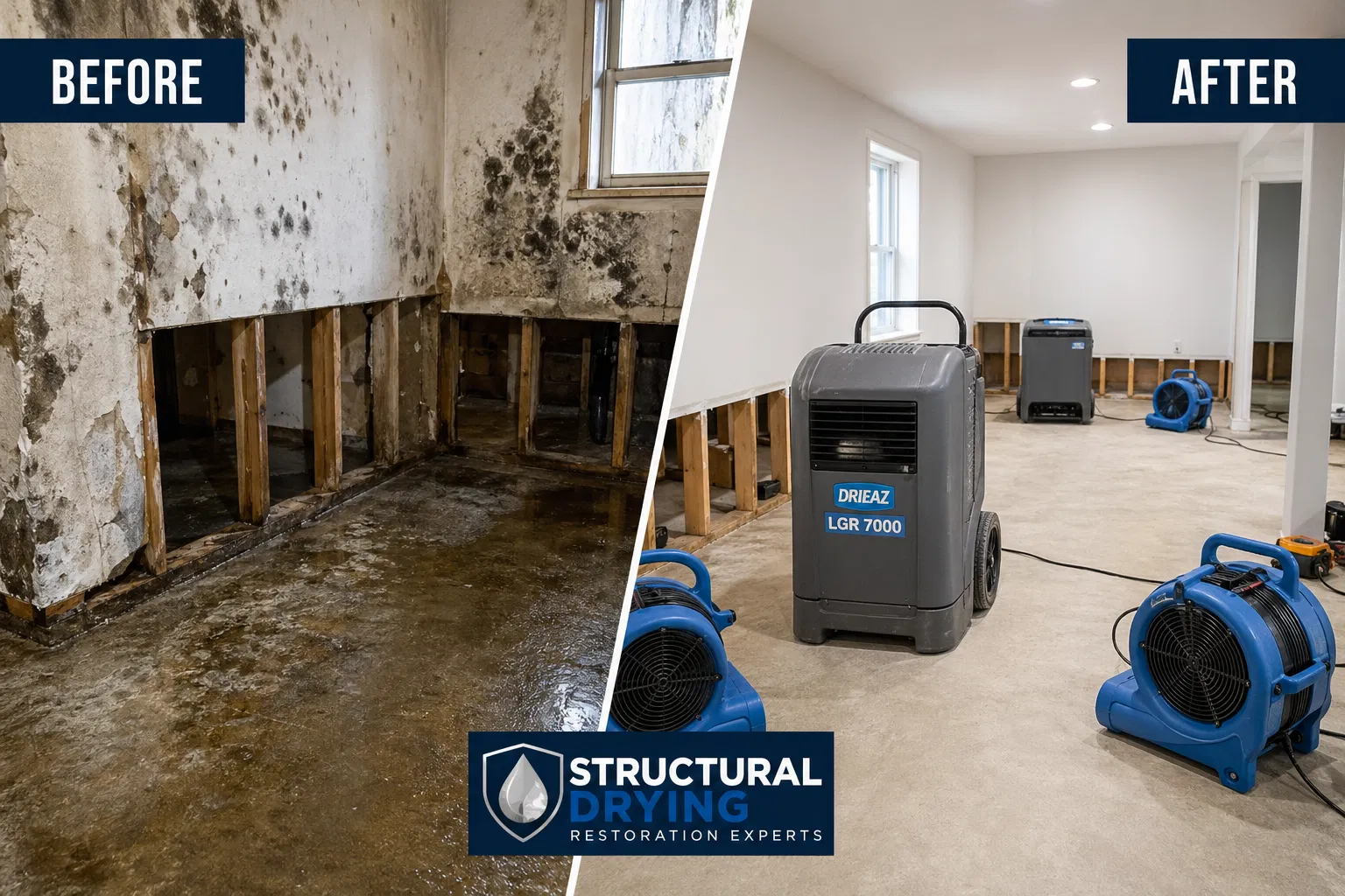 Structural drying restoration