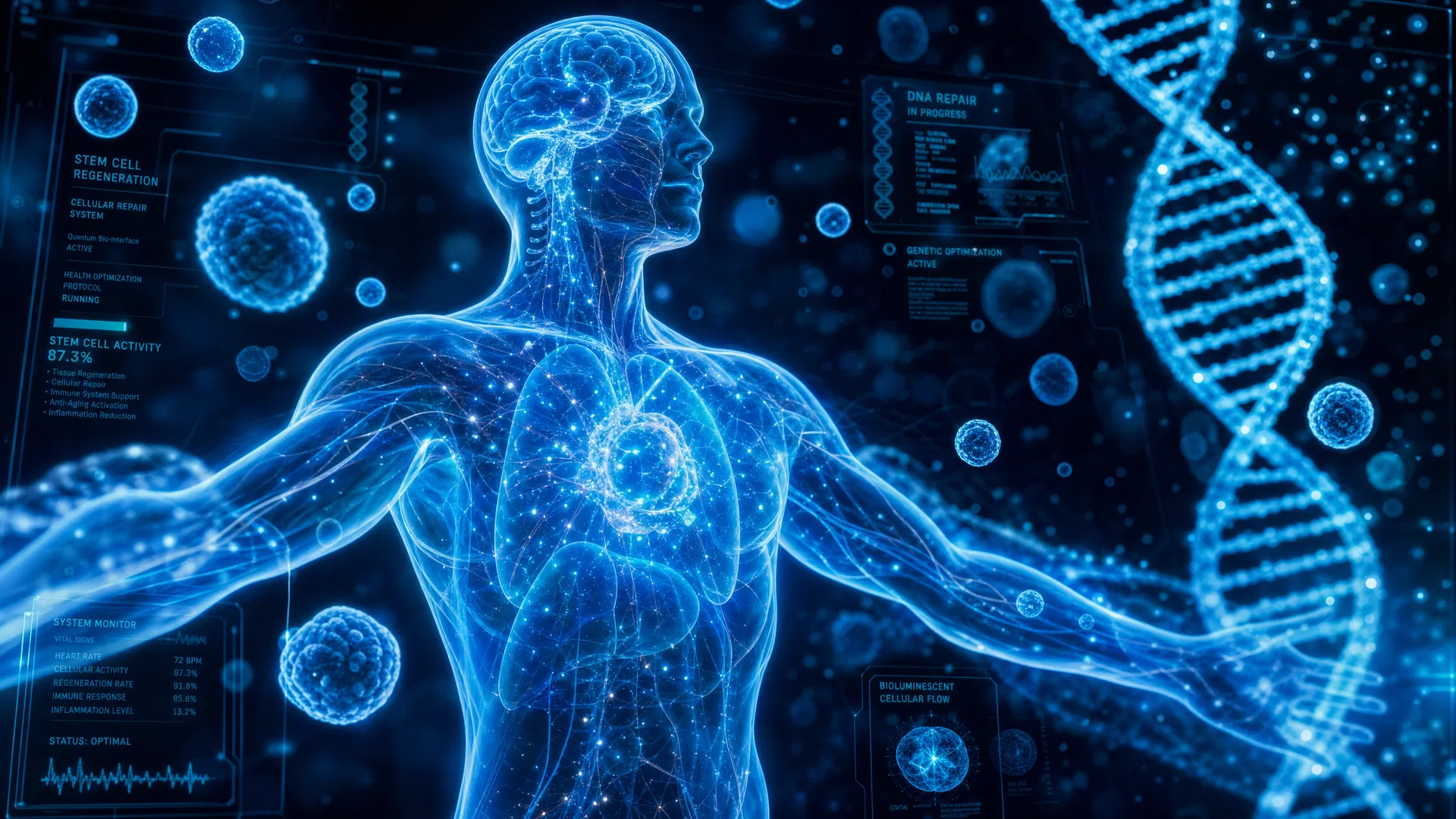 3D Futuristic Human Body with Stem Cell Activity