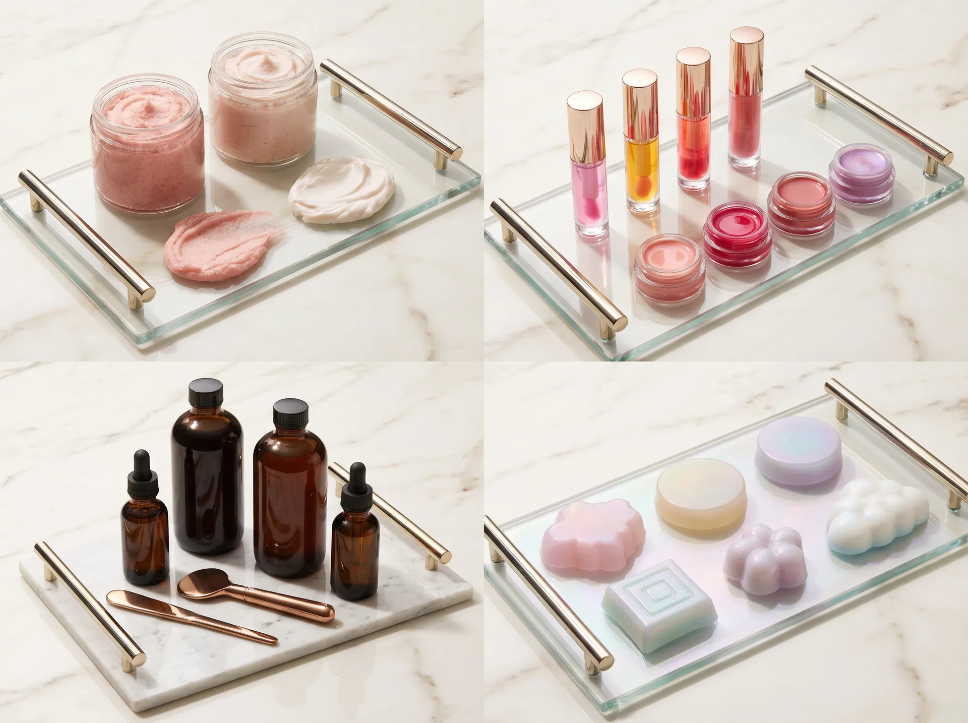 ELIXHER body, lip, men’s, and kids collection visual stations