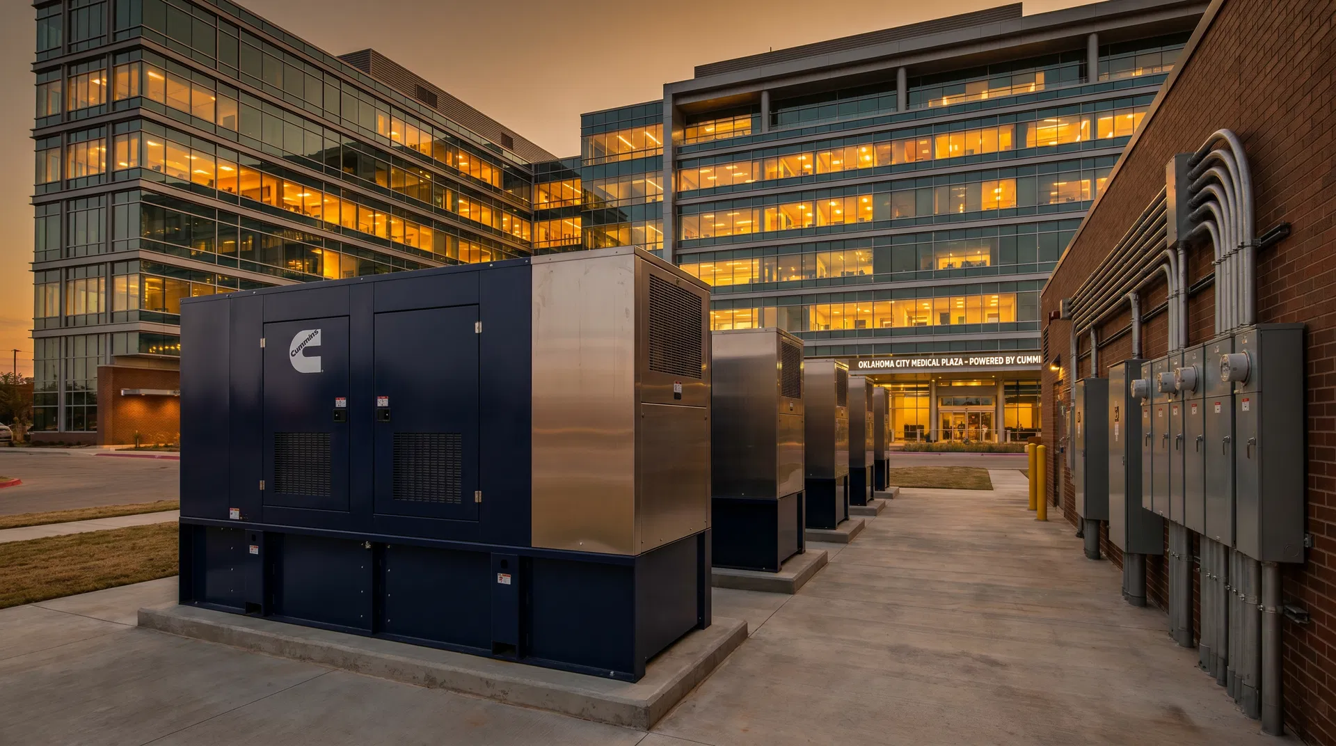 Commercial generator installation at Oklahoma City office building