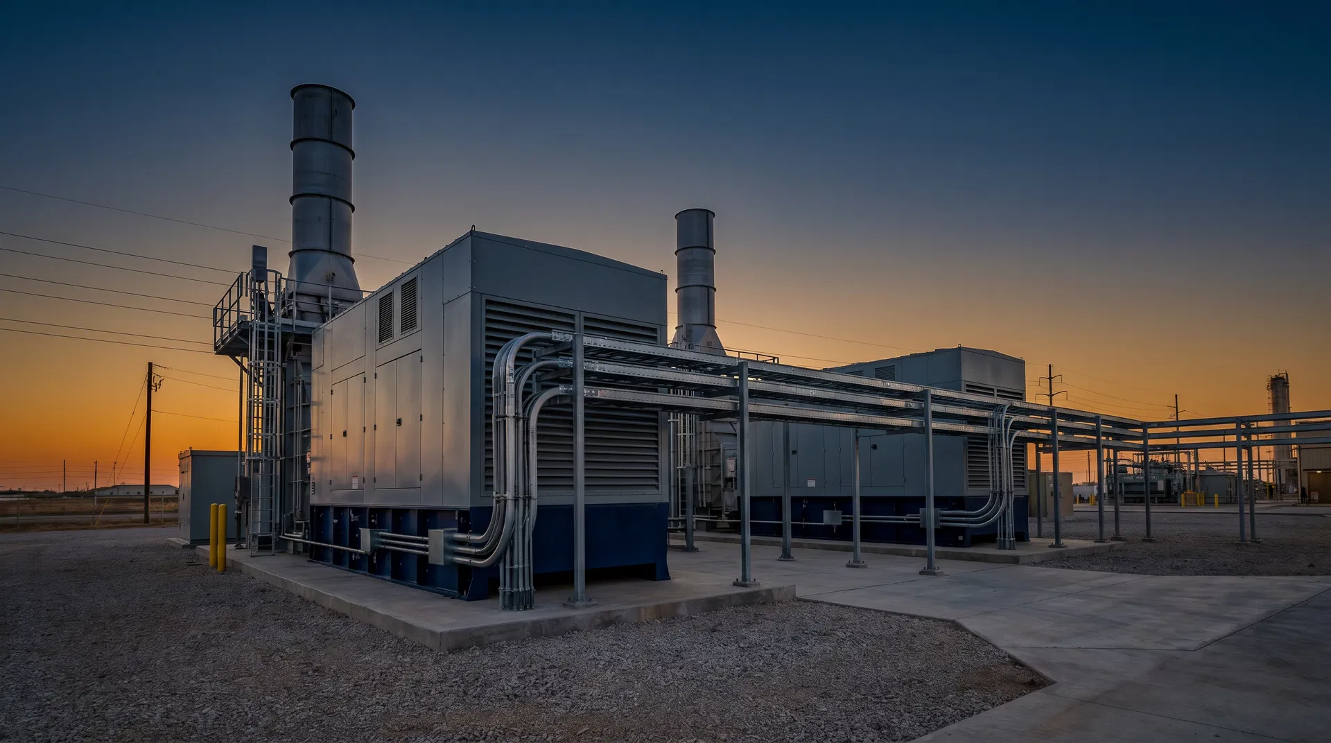 Large industrial generator installation at Oklahoma facility