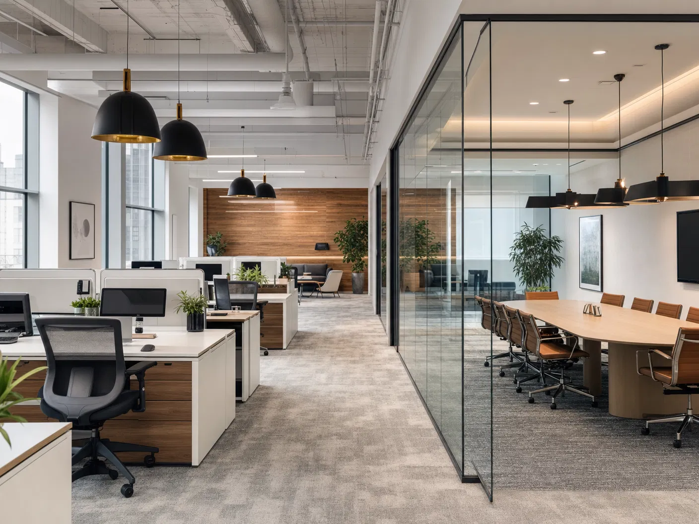 Beautifully furnished office space by Interior Avenue