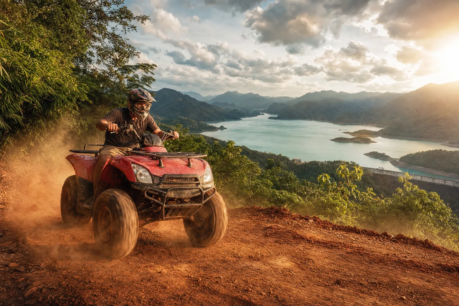 ATV ลุยธรรมชาติ ริมเขื่อนศรีนครินทร์ กาญจนบุรี