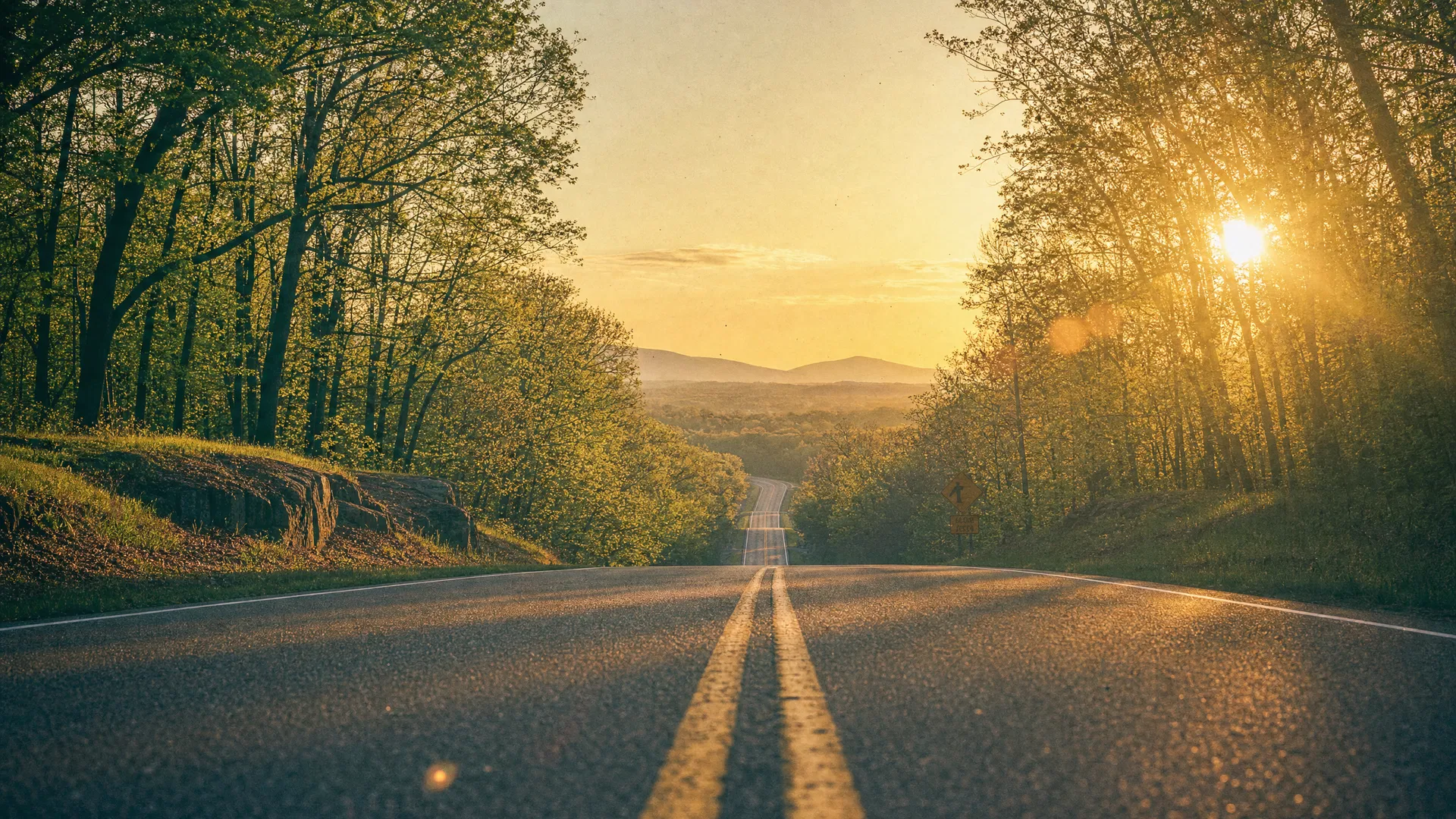 Open road at sunrise — a path forward