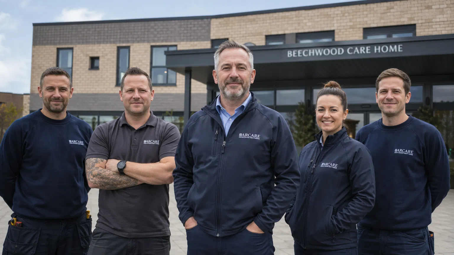 The Bear Project Solutions team outside a care home