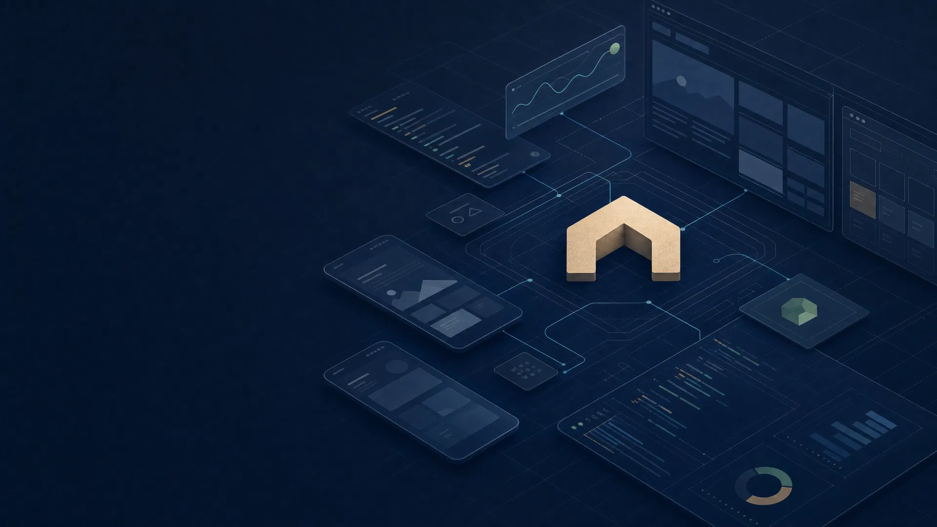 Coding Home digital blueprint background