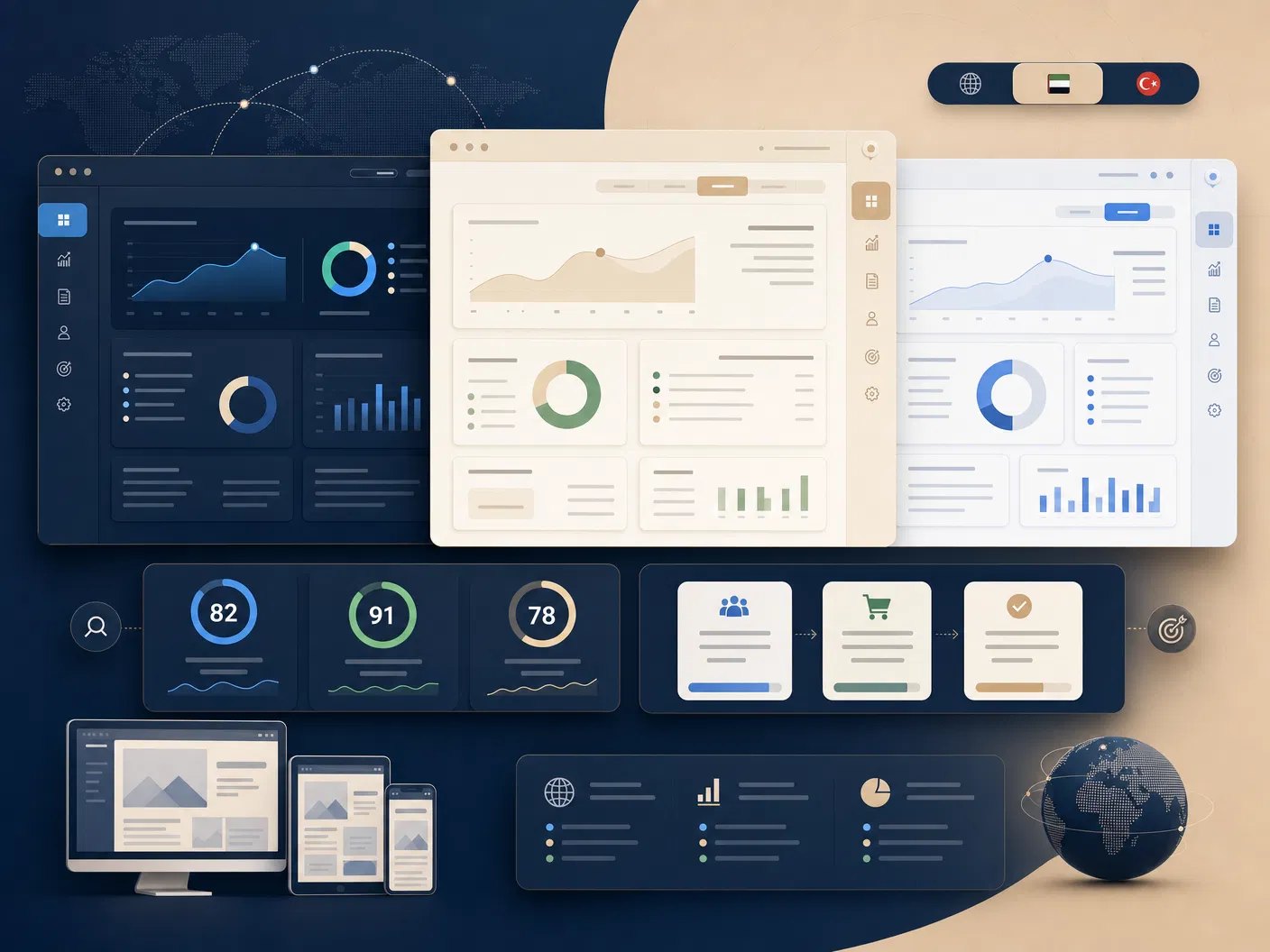 Coding Home multilingual dashboard concept