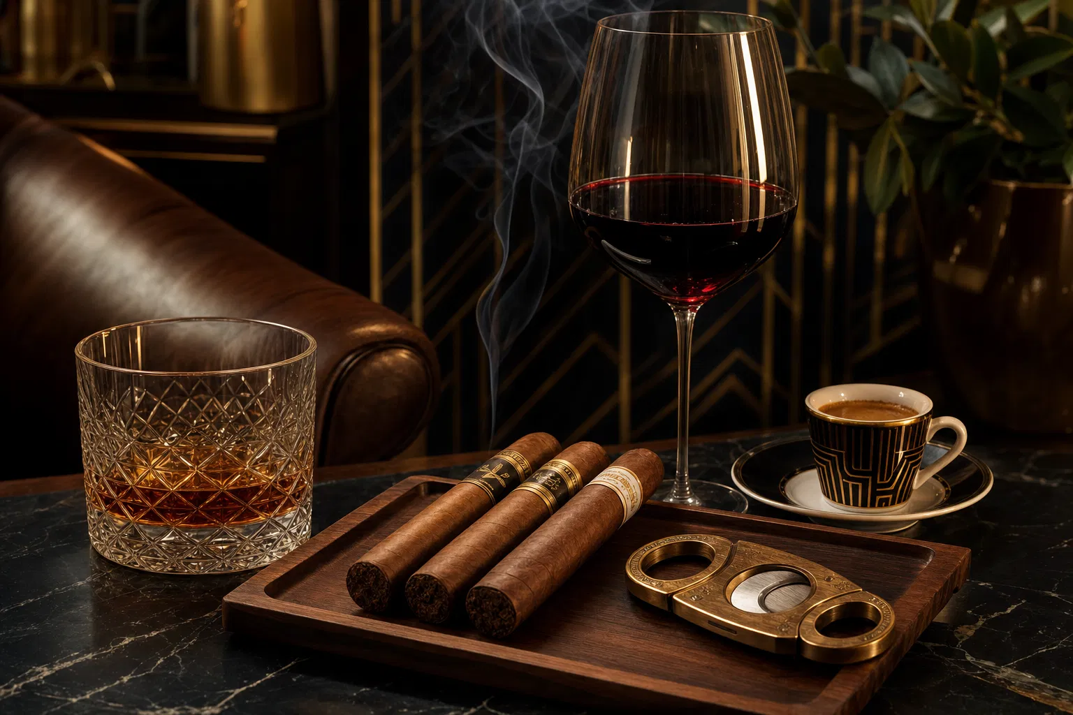 Harmonização com charutos, vinho, whisky e café