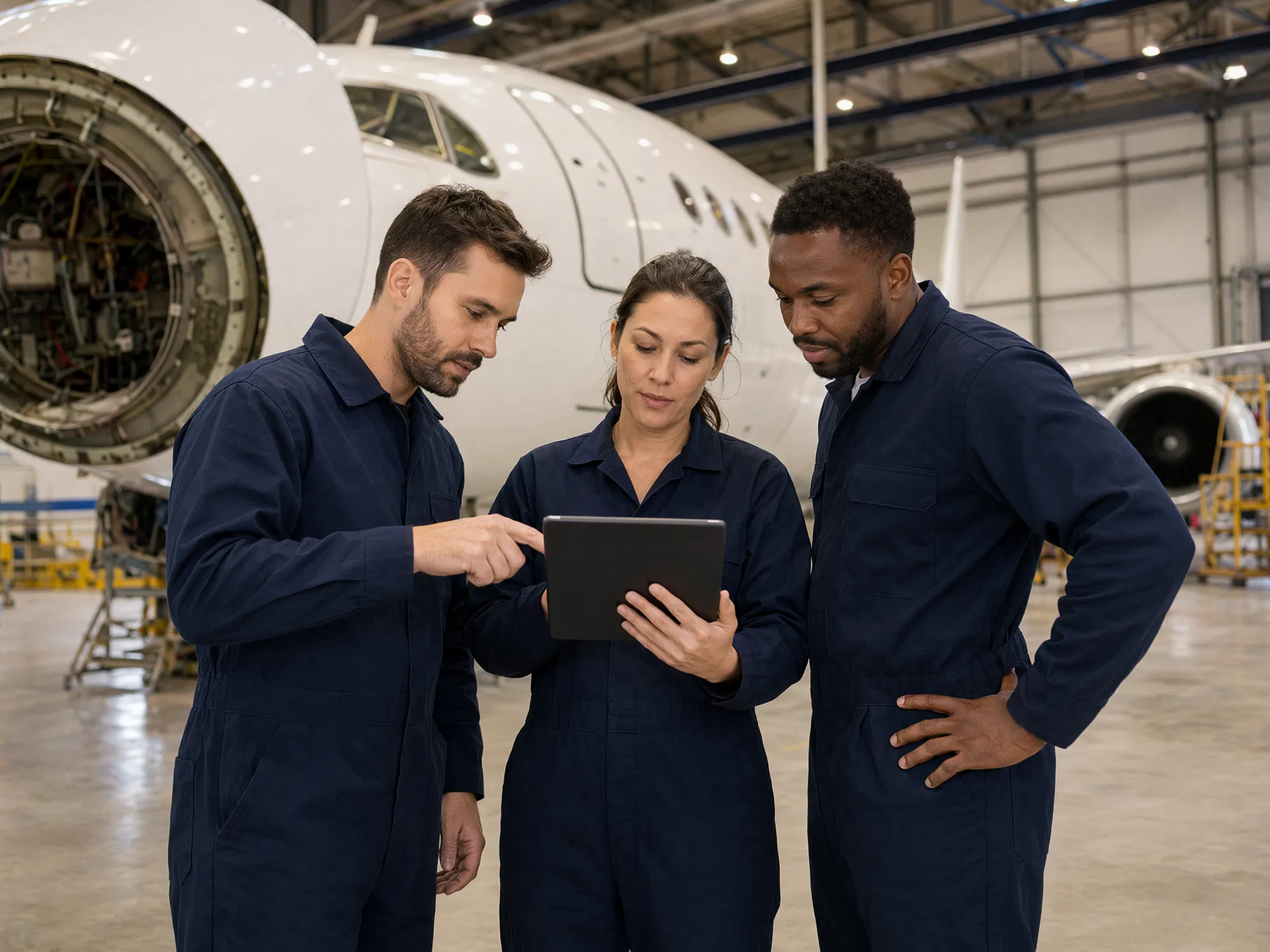 GAL AeroStaff aviation engineering team in hangar
