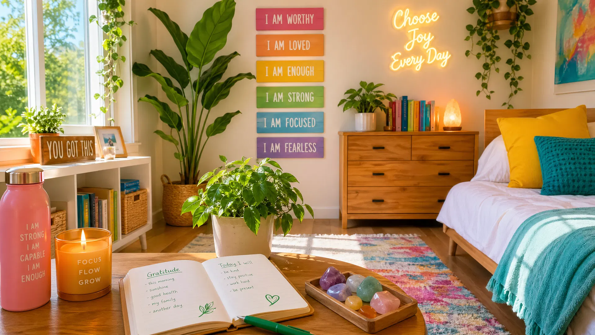 Organized bedroom ritual space
