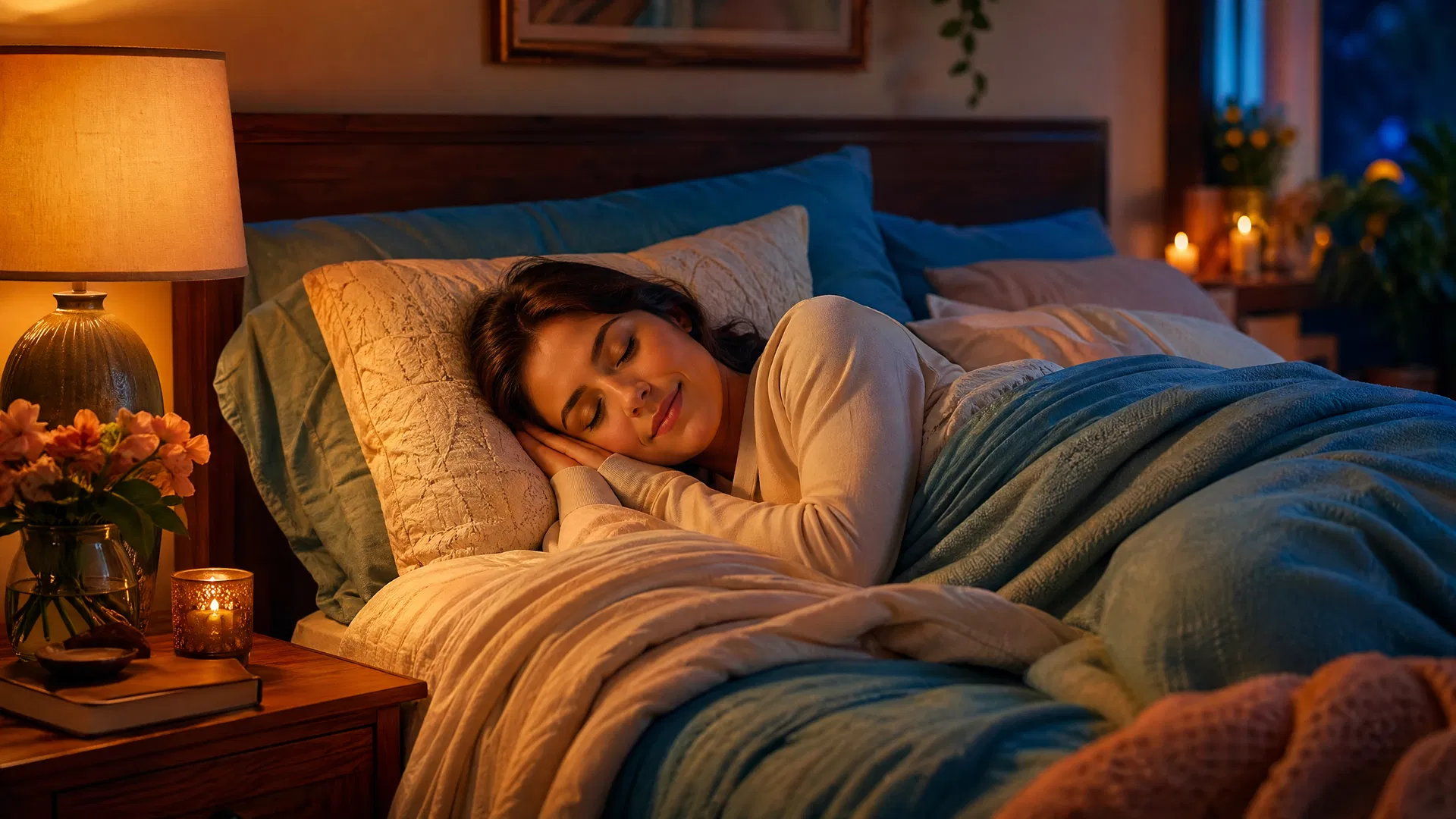 Person peacefully sleeping in bed