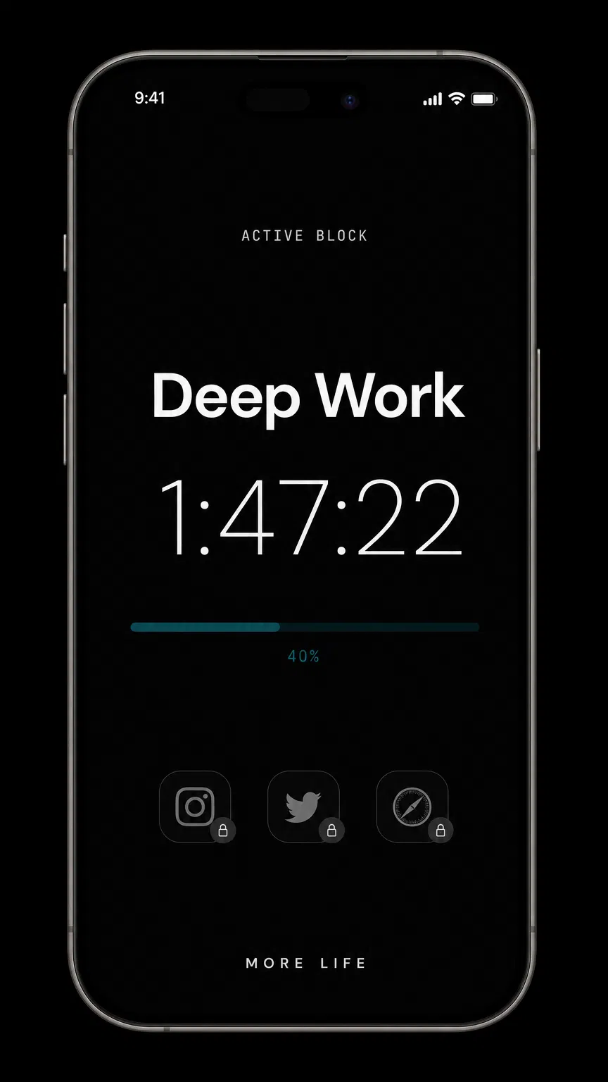 More Life — Active block screen