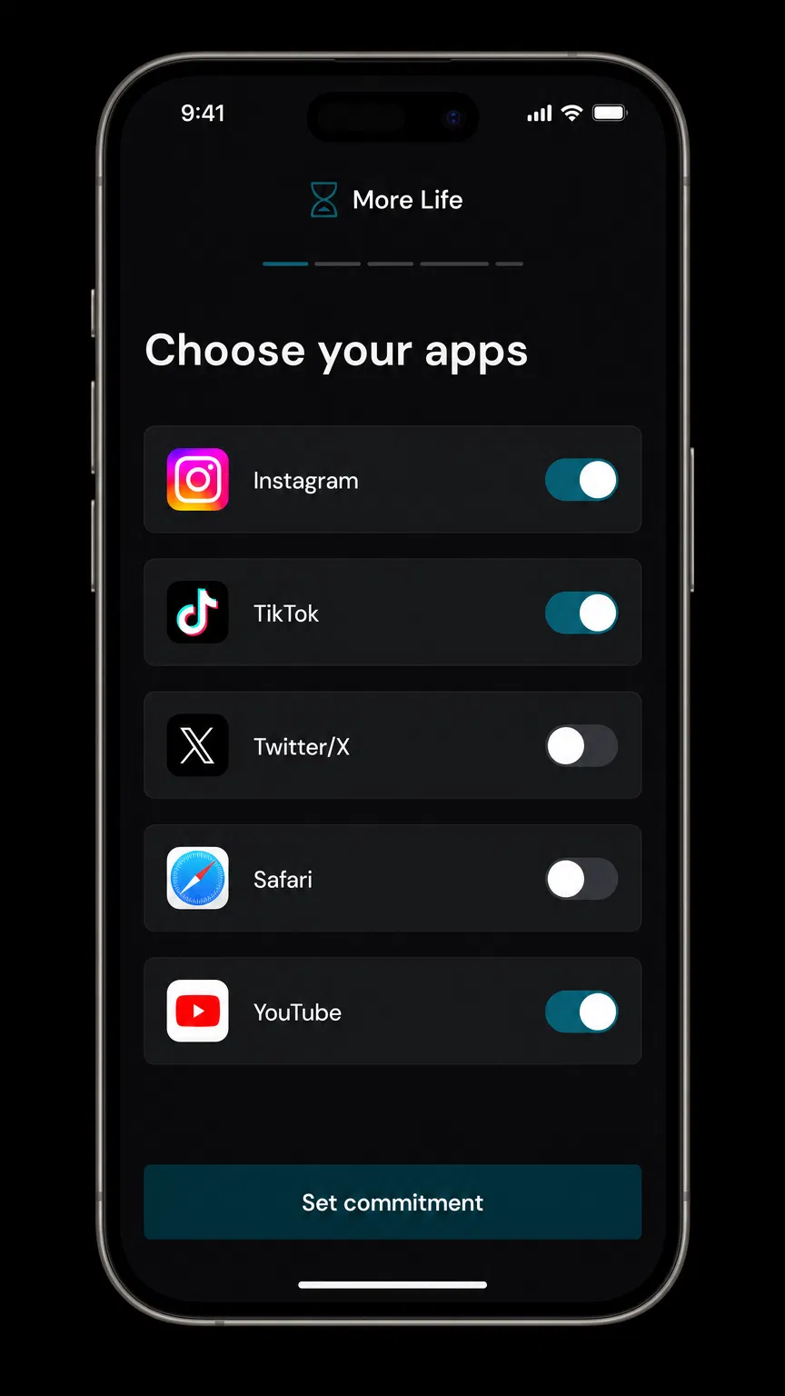 More Life — Choose your apps screen