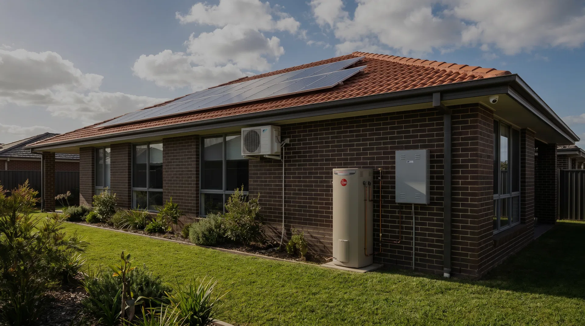 Modern Sydney home with solar panels and electrical systems by BWM Trade Services