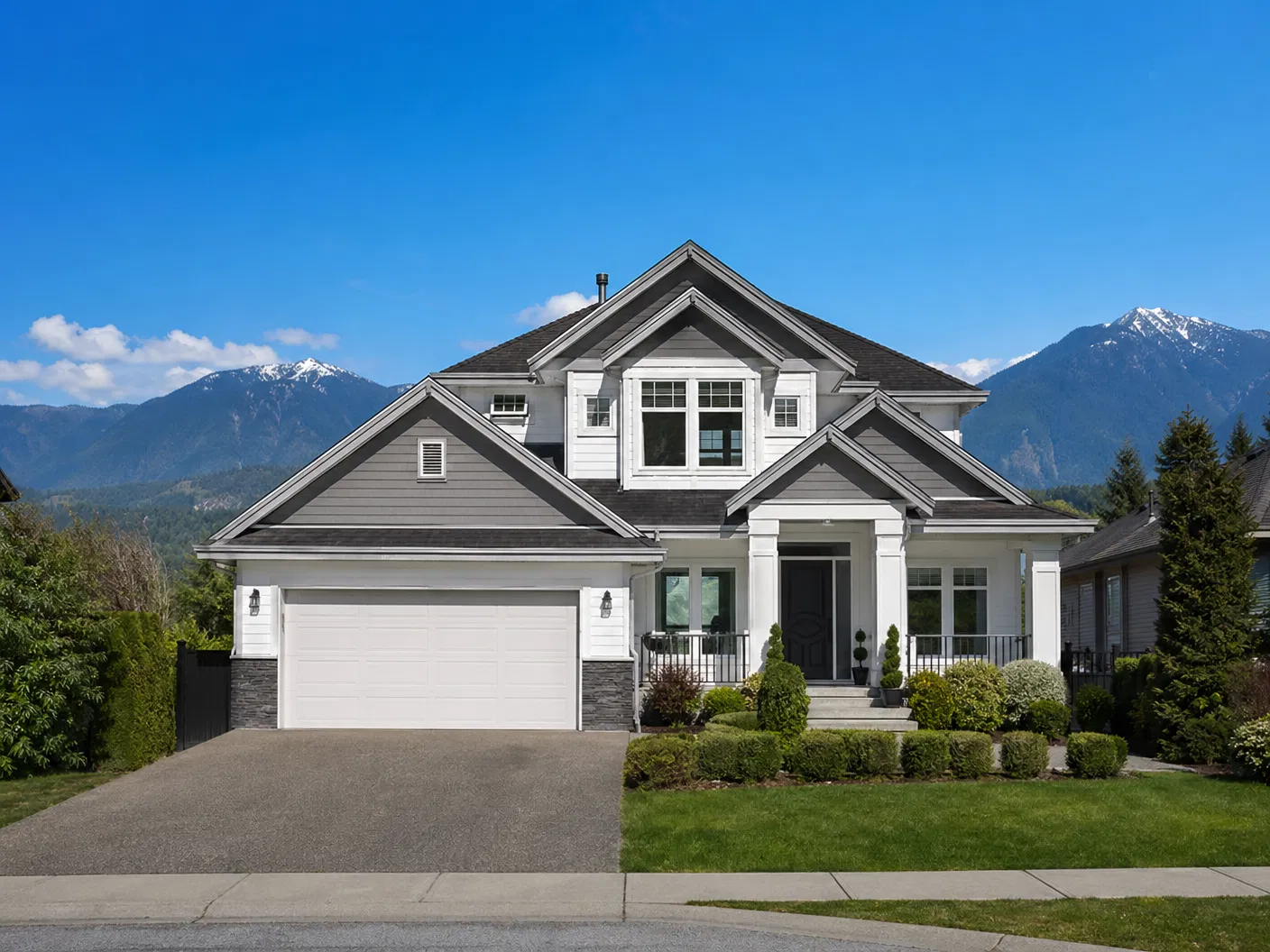 Beautiful painted home exterior in Metro Vancouver