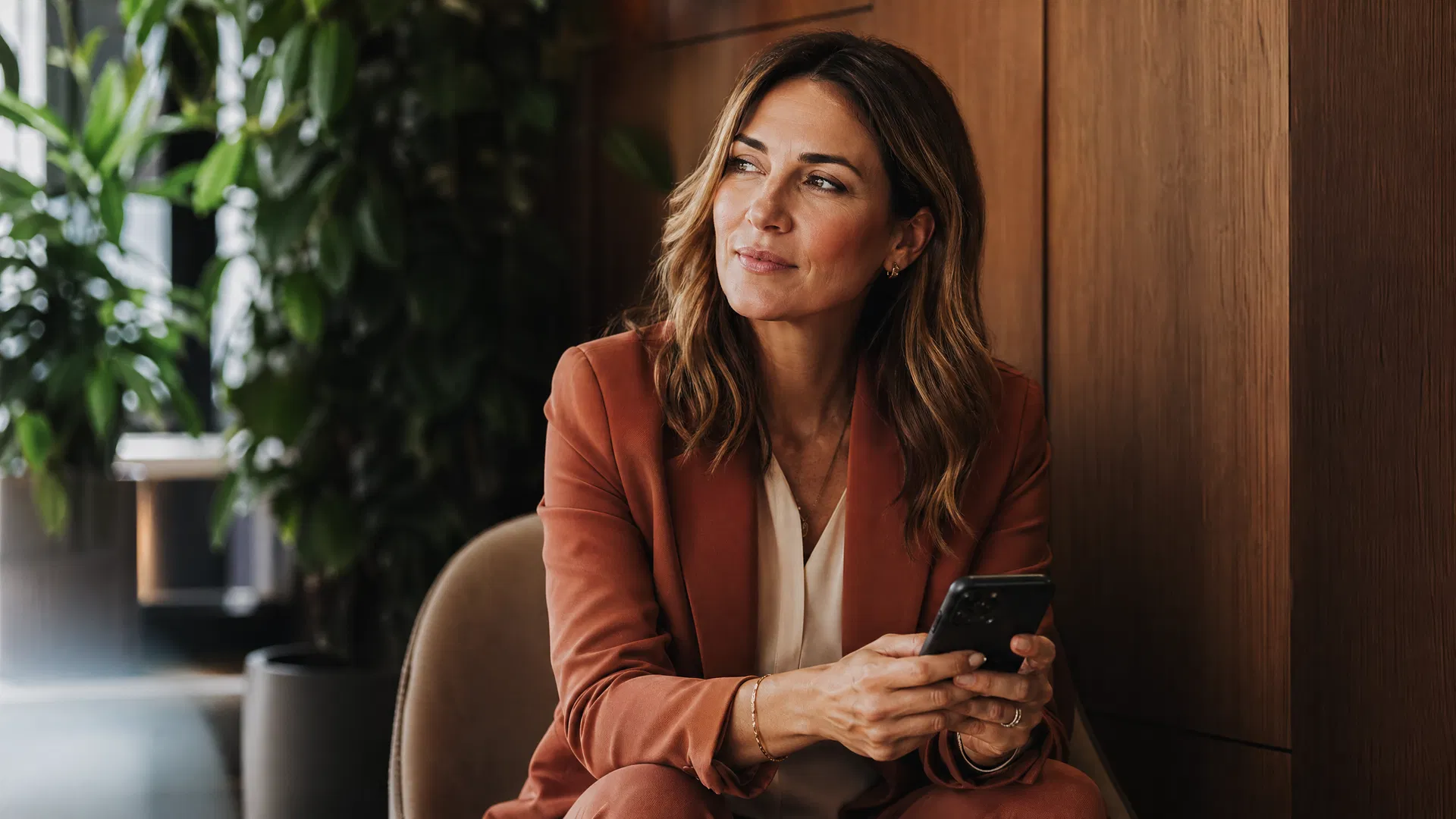 A professional reflecting on their financial future