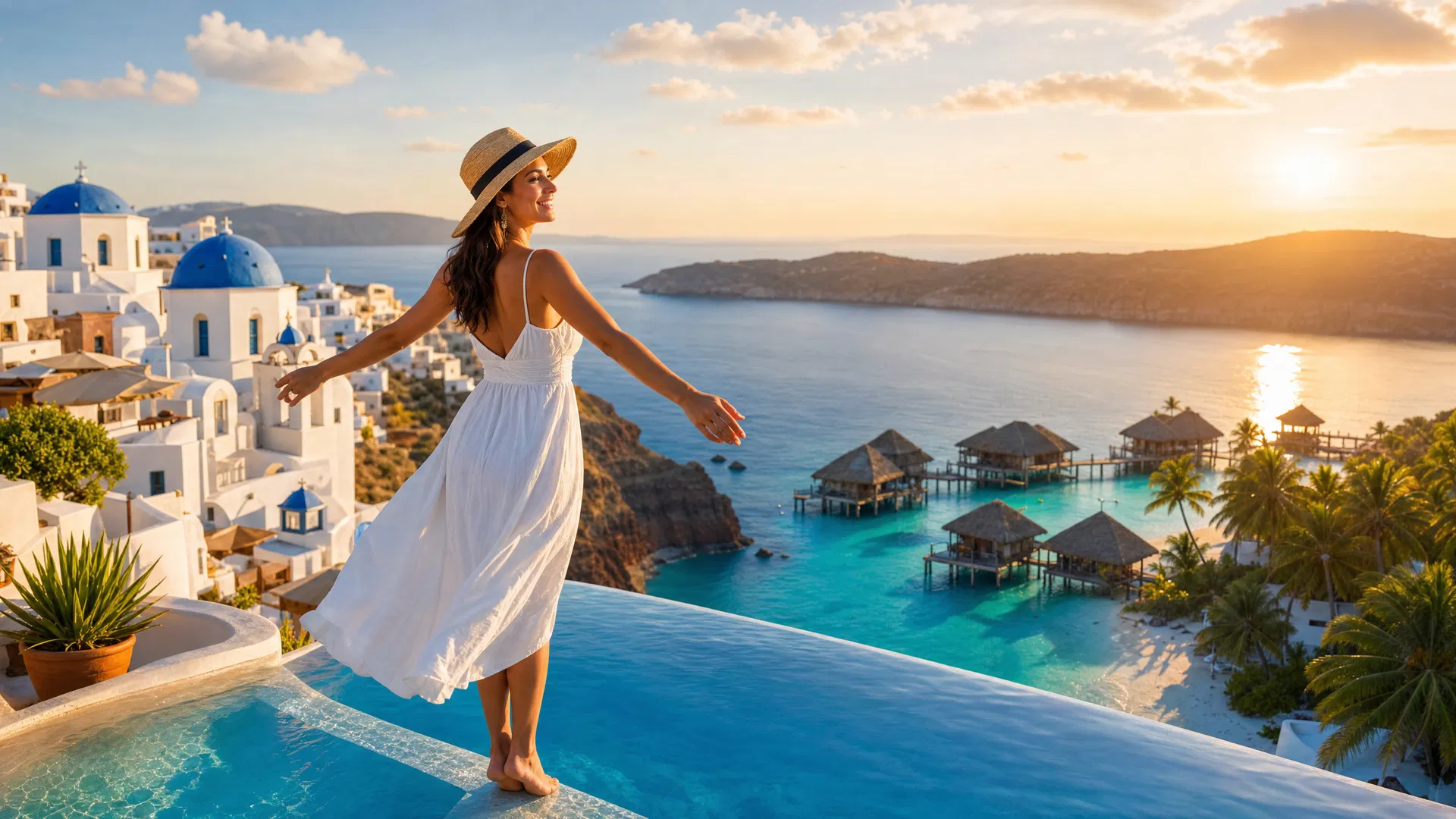 Santorini ve Maldivler tatil