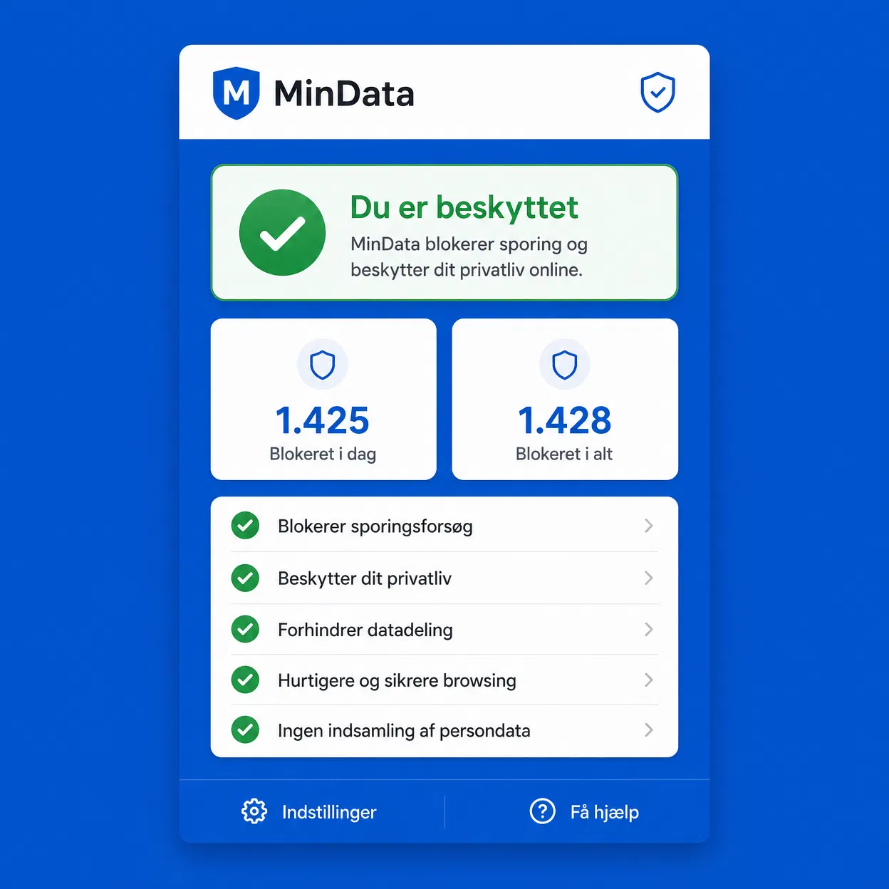 MinData popup UI
