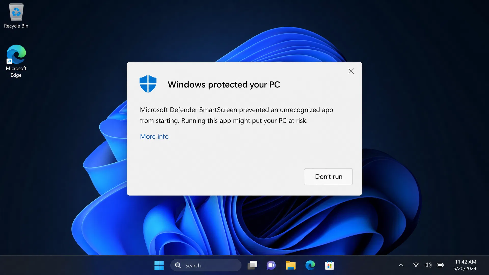 SmartScreen Warning