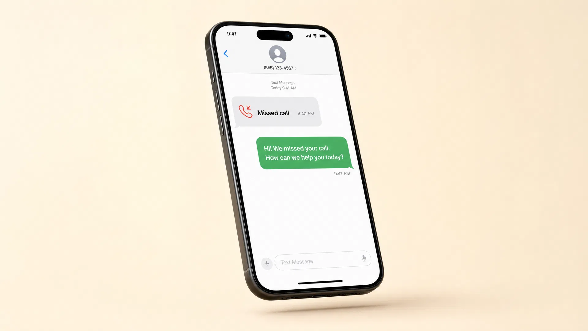 Missed call text-back demo