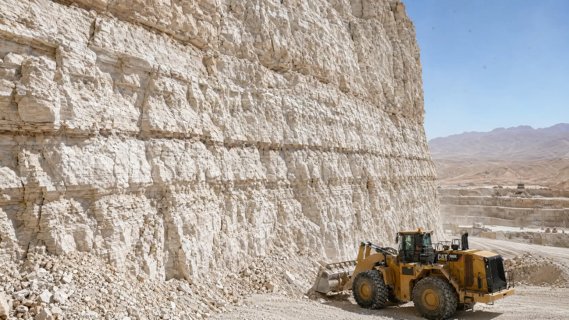 Limestone quarry operations