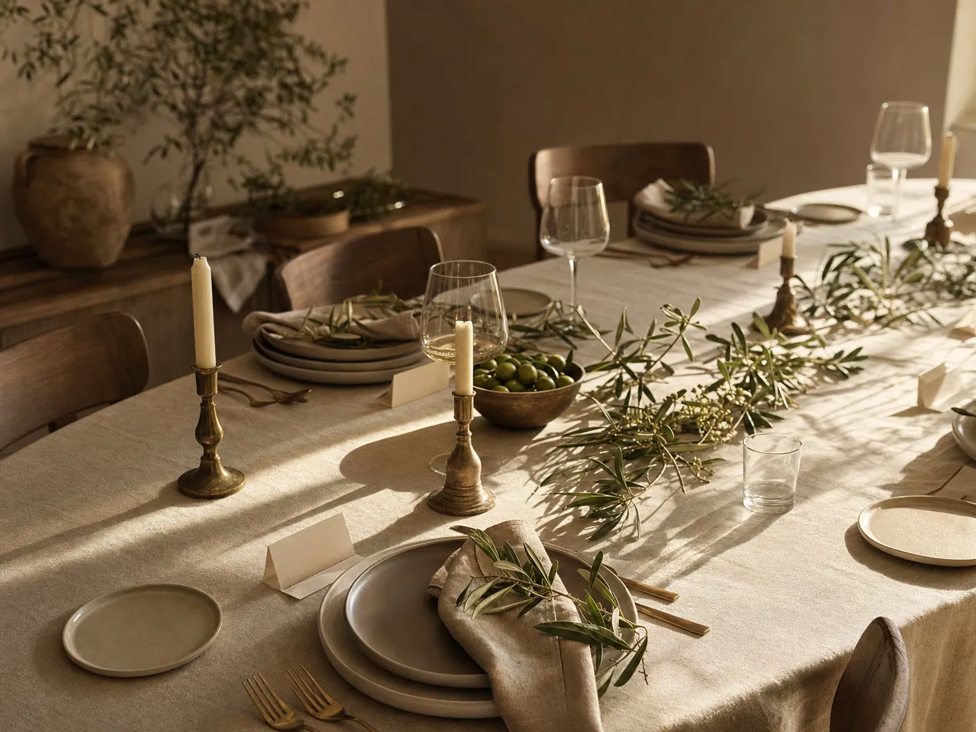 Warm table setting representing Ollivierre family gatherings