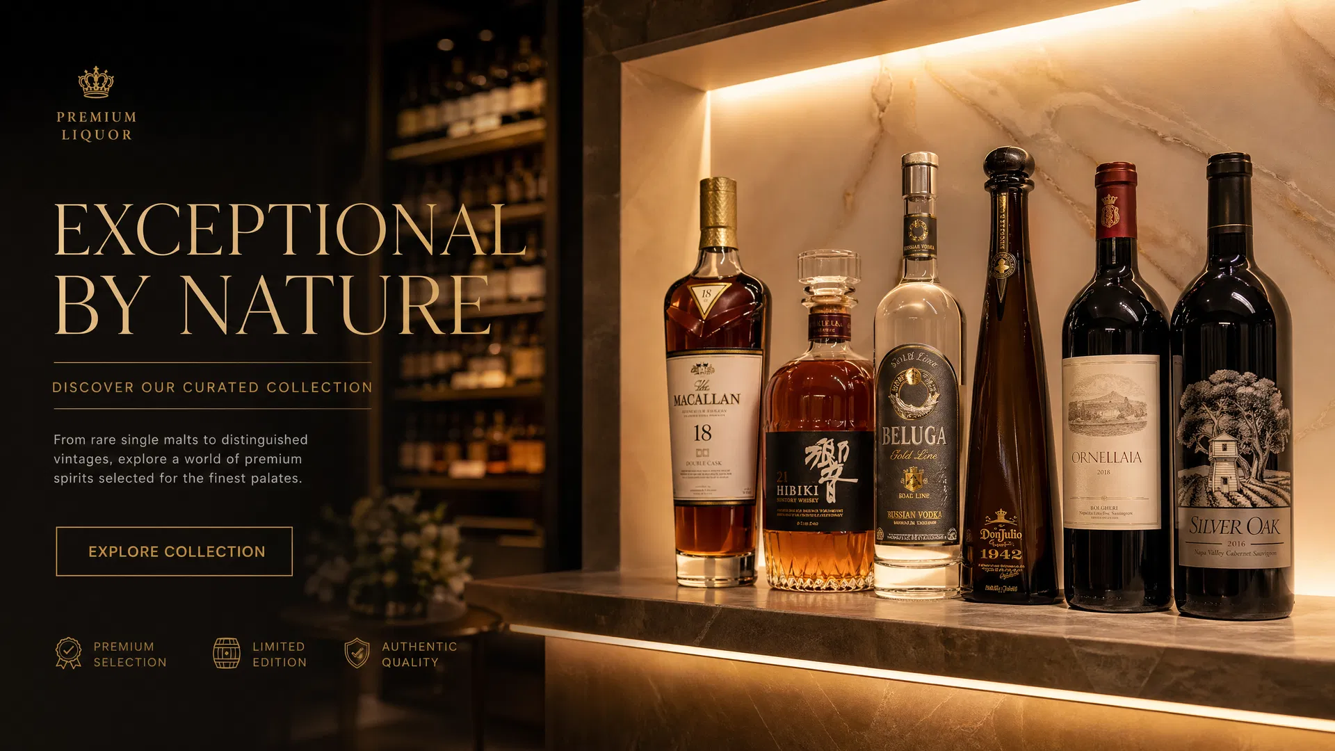 Premium liquor display