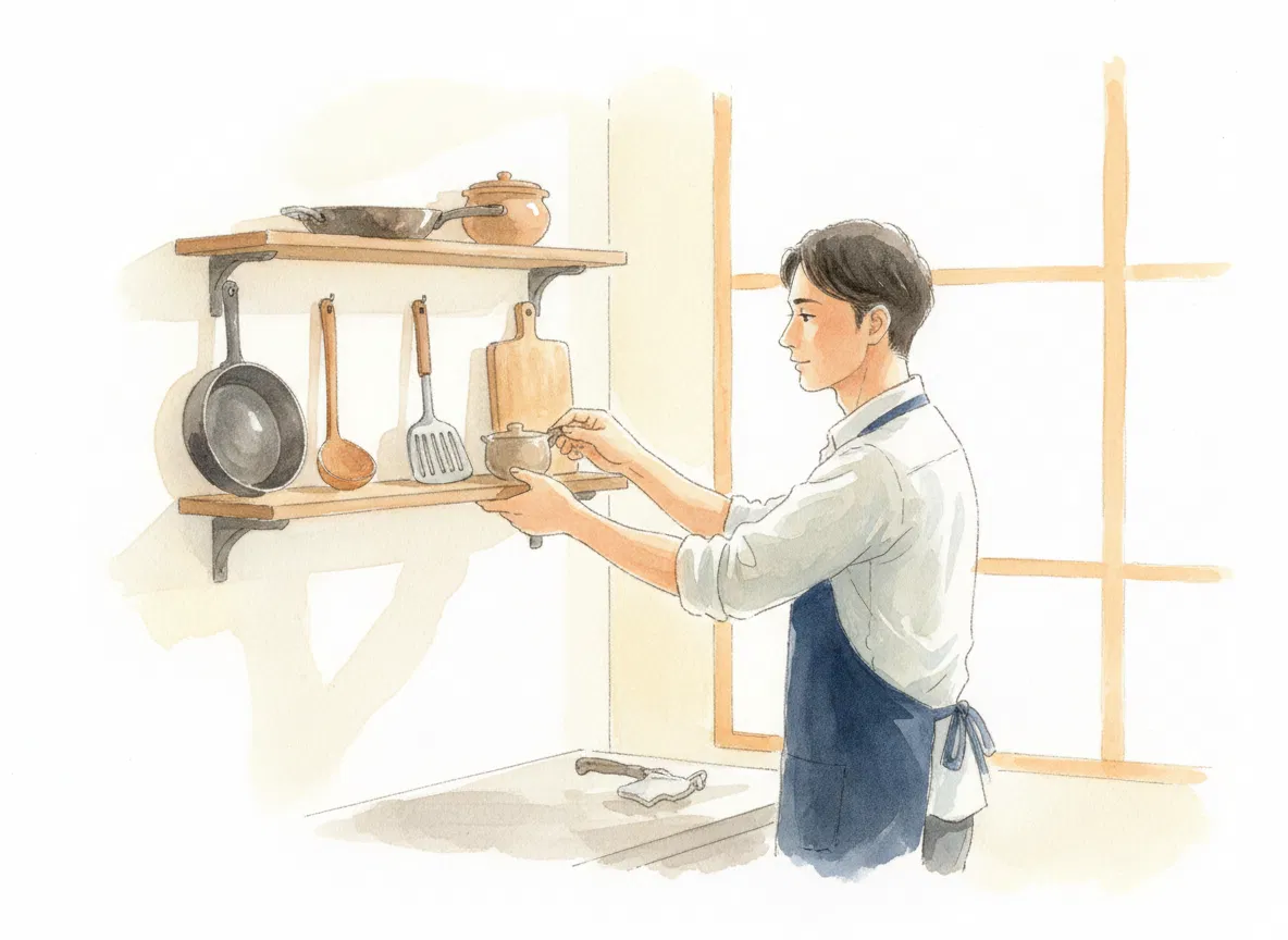 道具と調味料を揃える