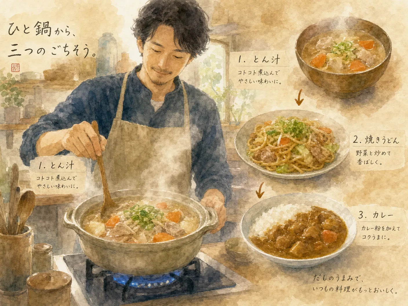 ひと鍋で出世させてみる