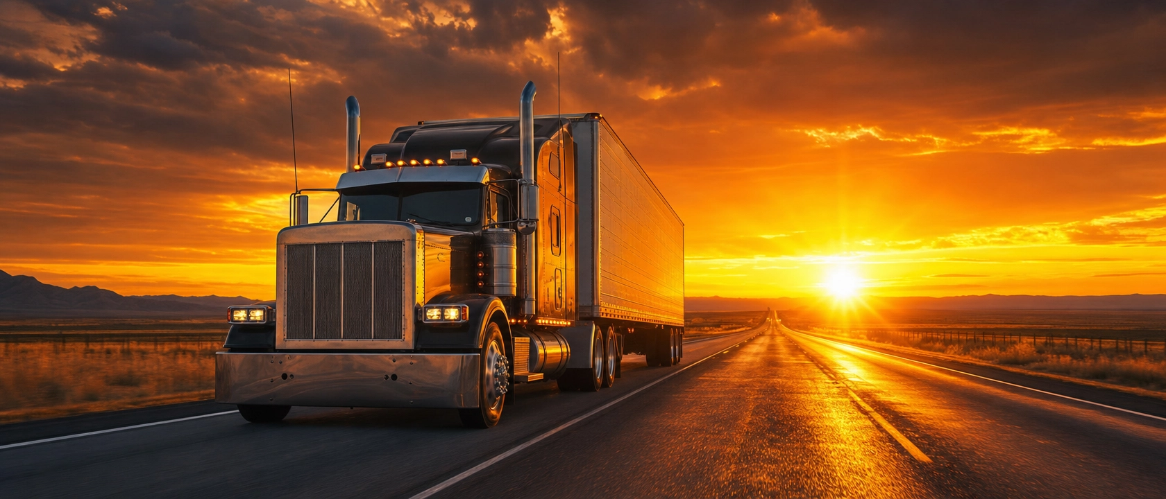 Highway at sunset
