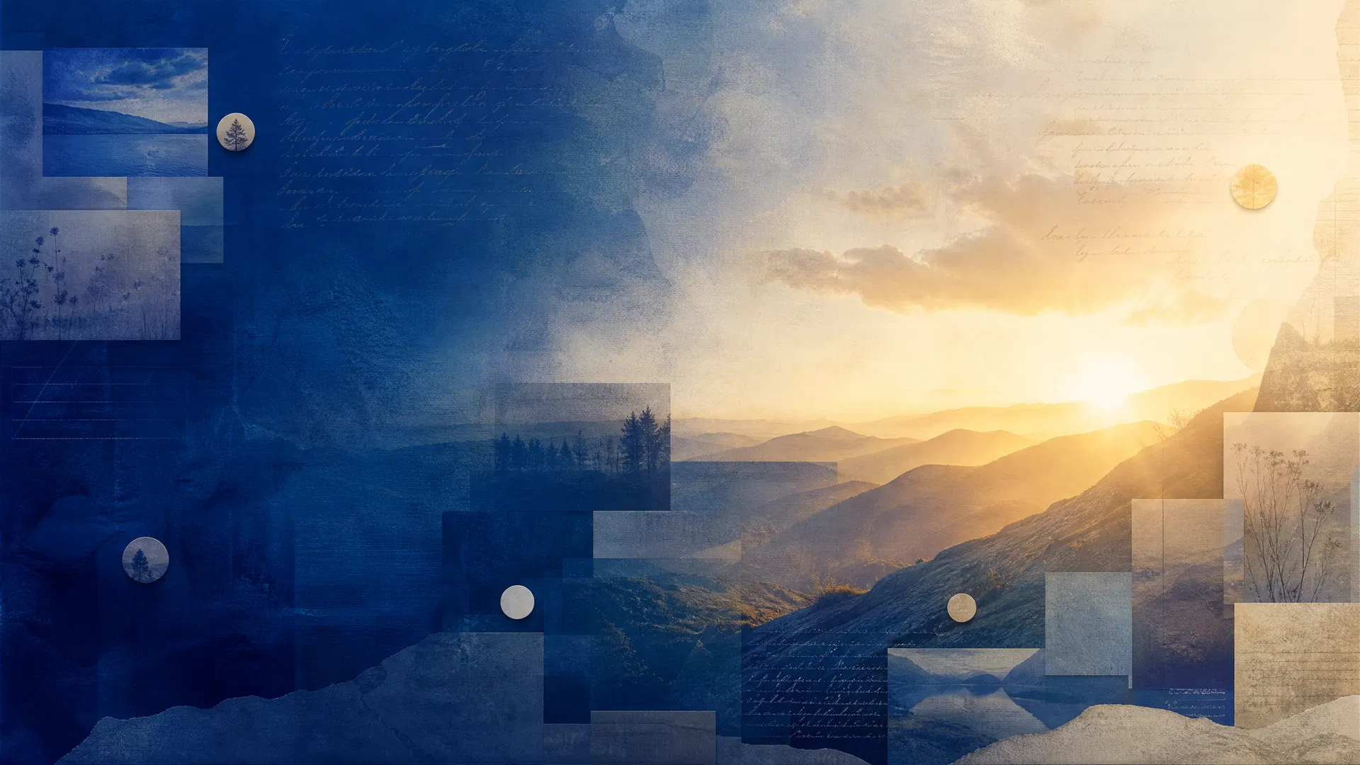 Abstract dawn memory collage representing the Go the Distance course journey