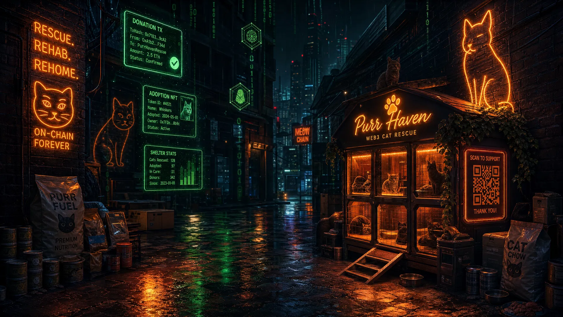 赛博猫窝背景