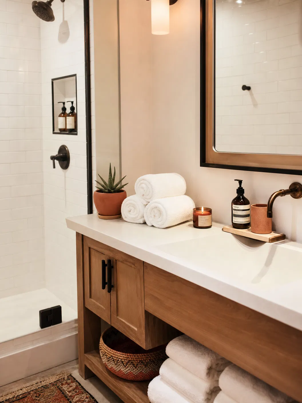 Staged bathroom