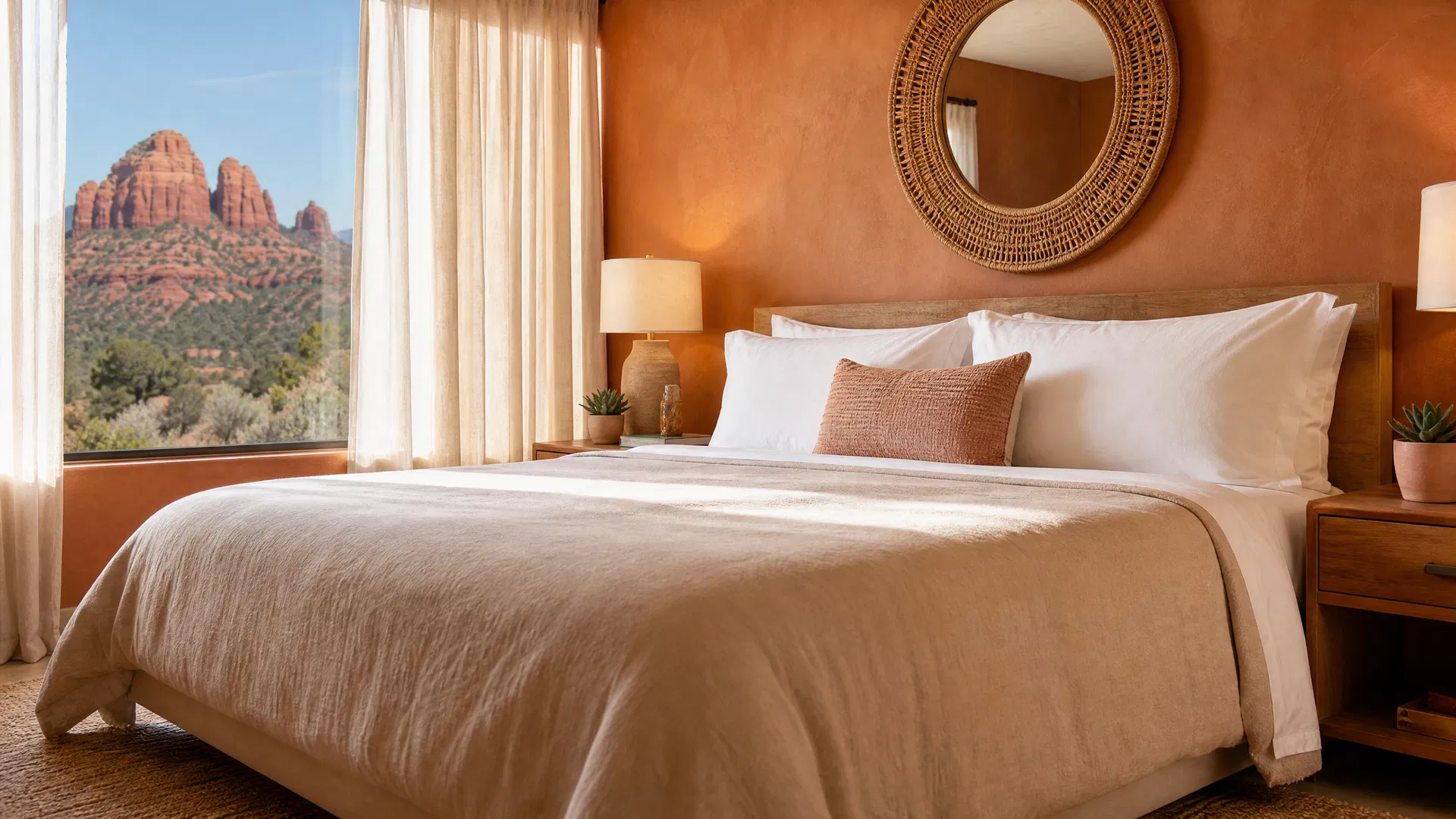 Beautifully staged Sedona vacation rental bedroom