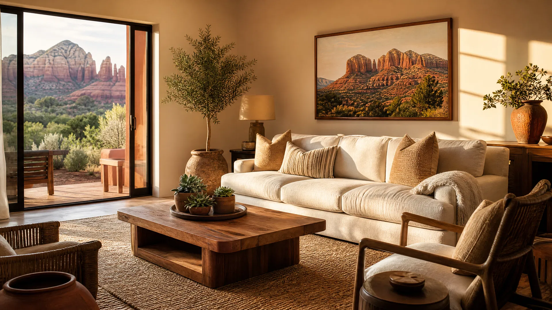 Beautifully staged Sedona living room